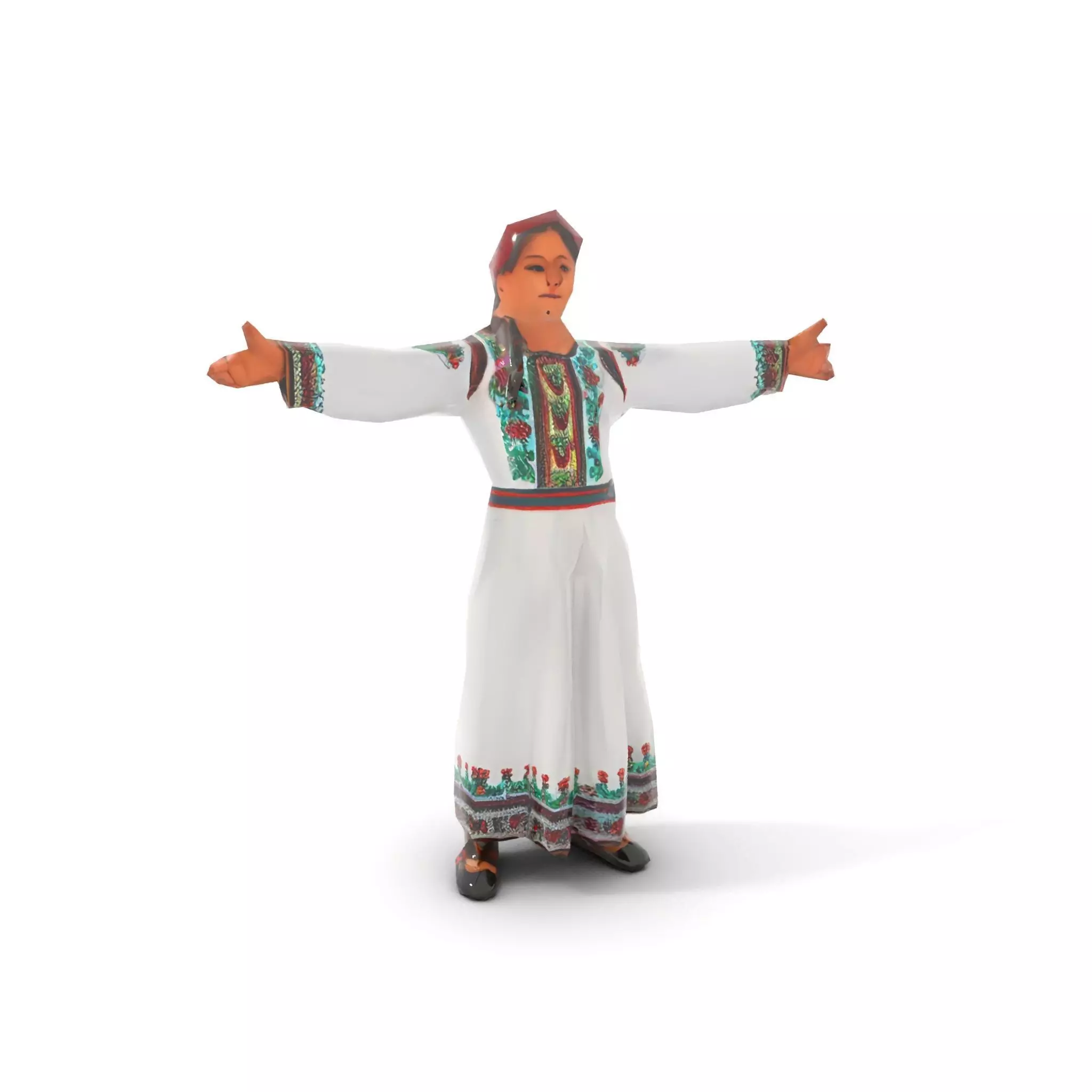 Traditional Embroidered Dress model pack Low-poly 3D model_7