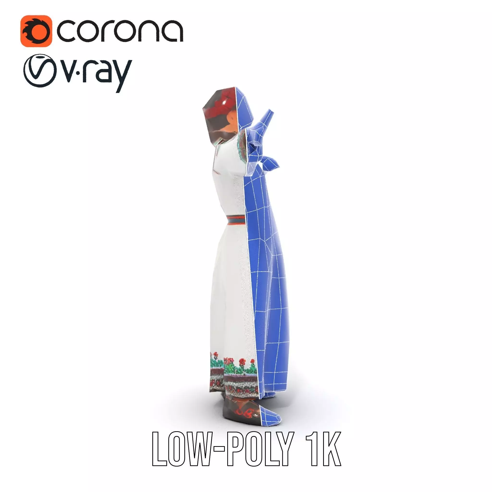 Traditional Embroidered Dress model pack Low-poly 3D model_27