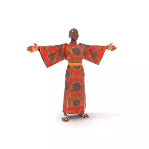 Vibrant Pattern Dress model pack