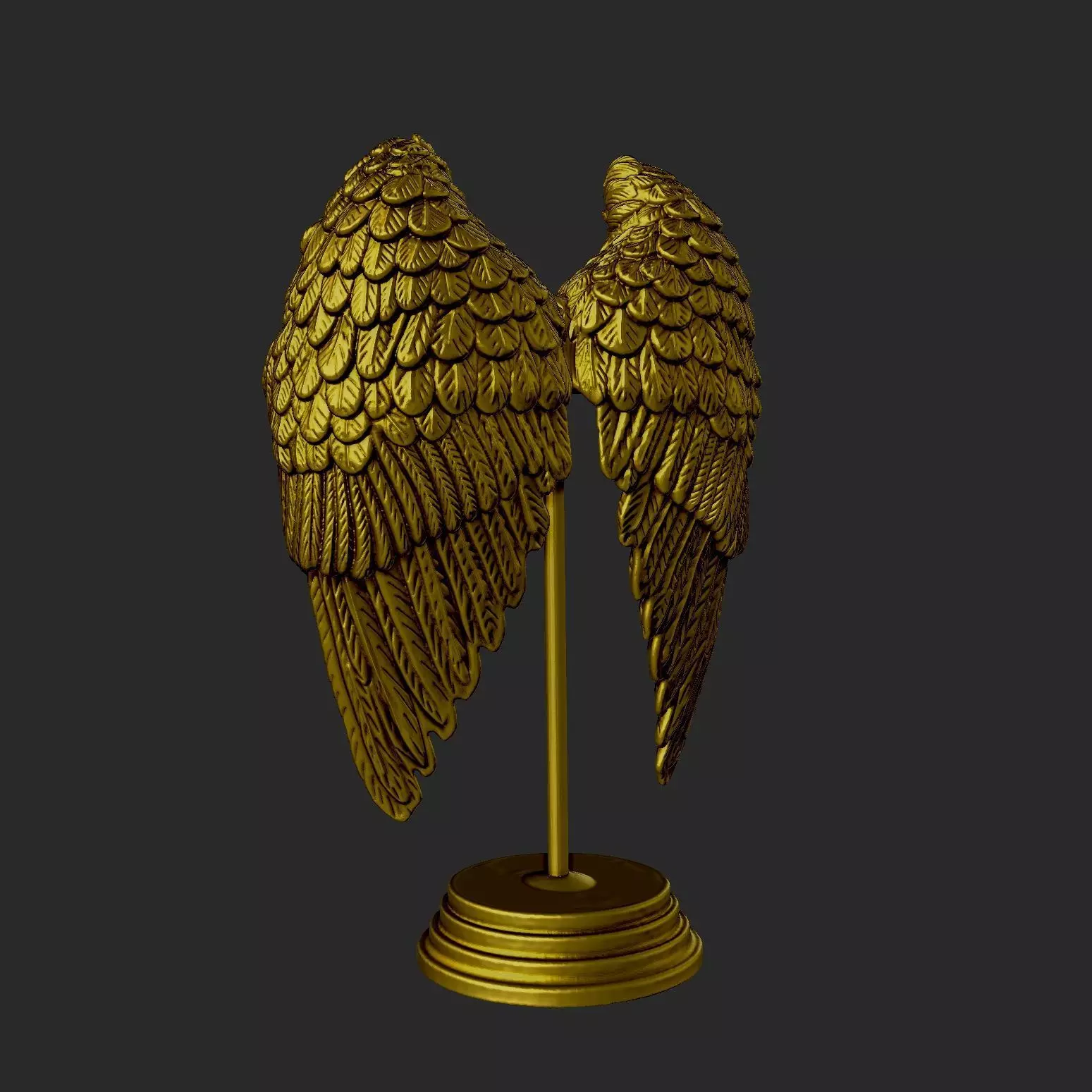 Decorative sculpture of Angel Wings 3D print model_2