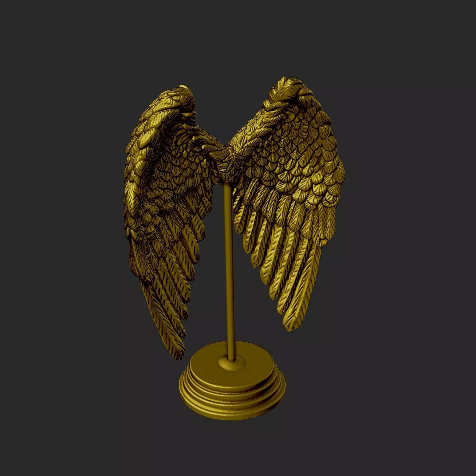 Decorative sculpture of Angel Wings 3D print model_3