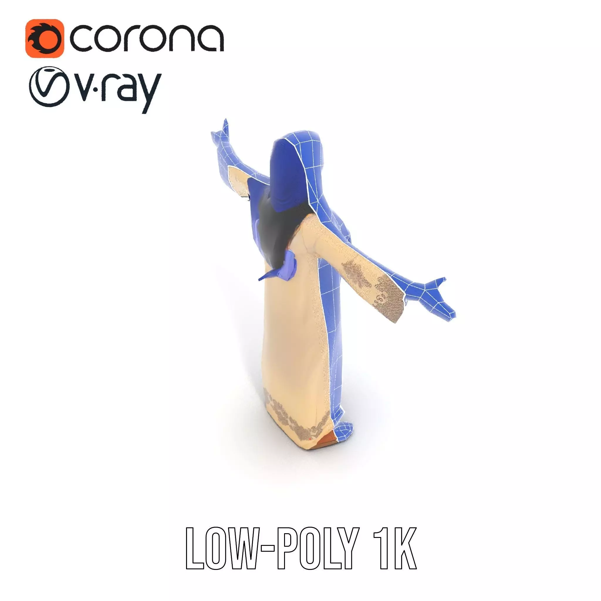 Elegant Beige Dress model pack Low-poly 3D model_19