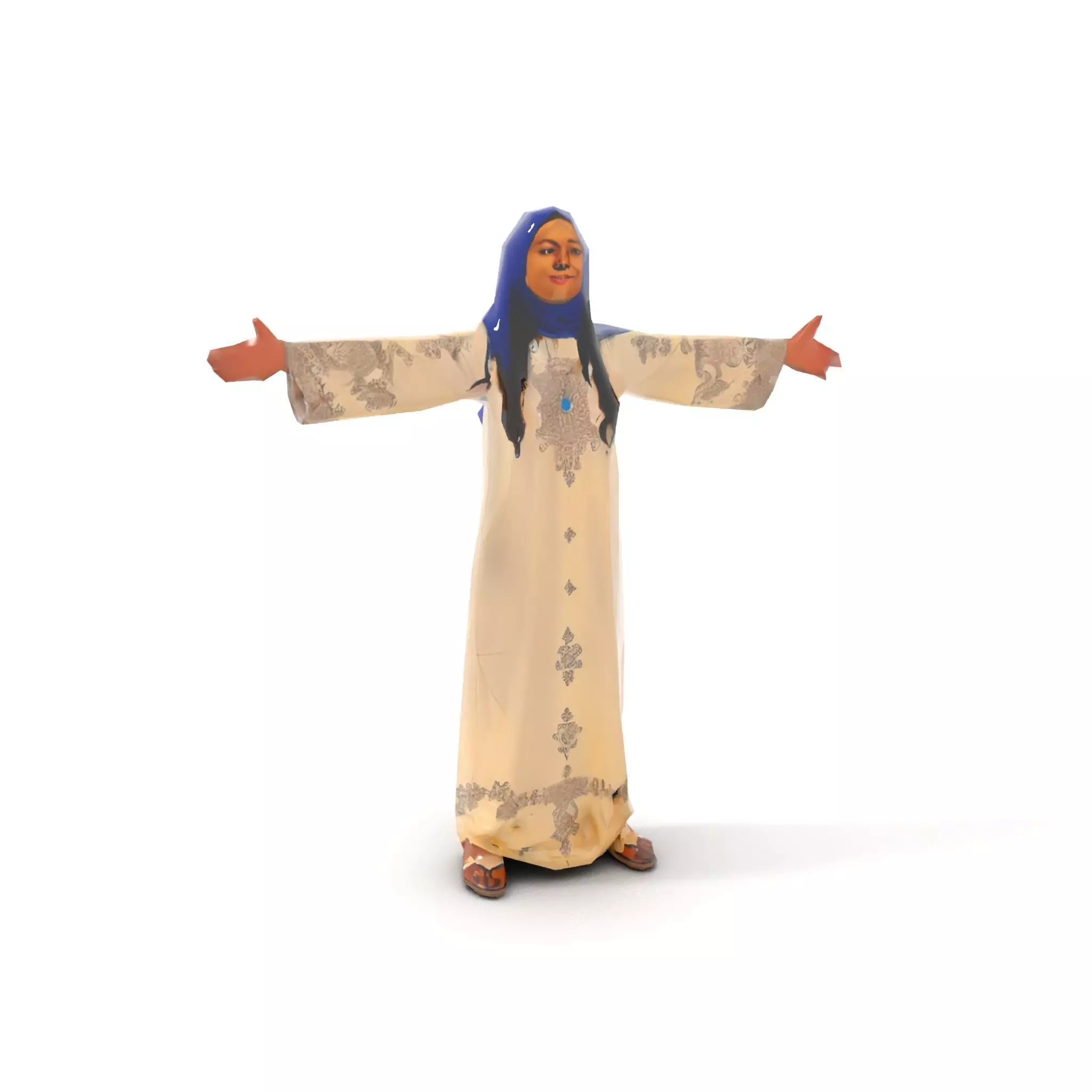 Elegant Beige Dress model pack Low-poly 3D model_17