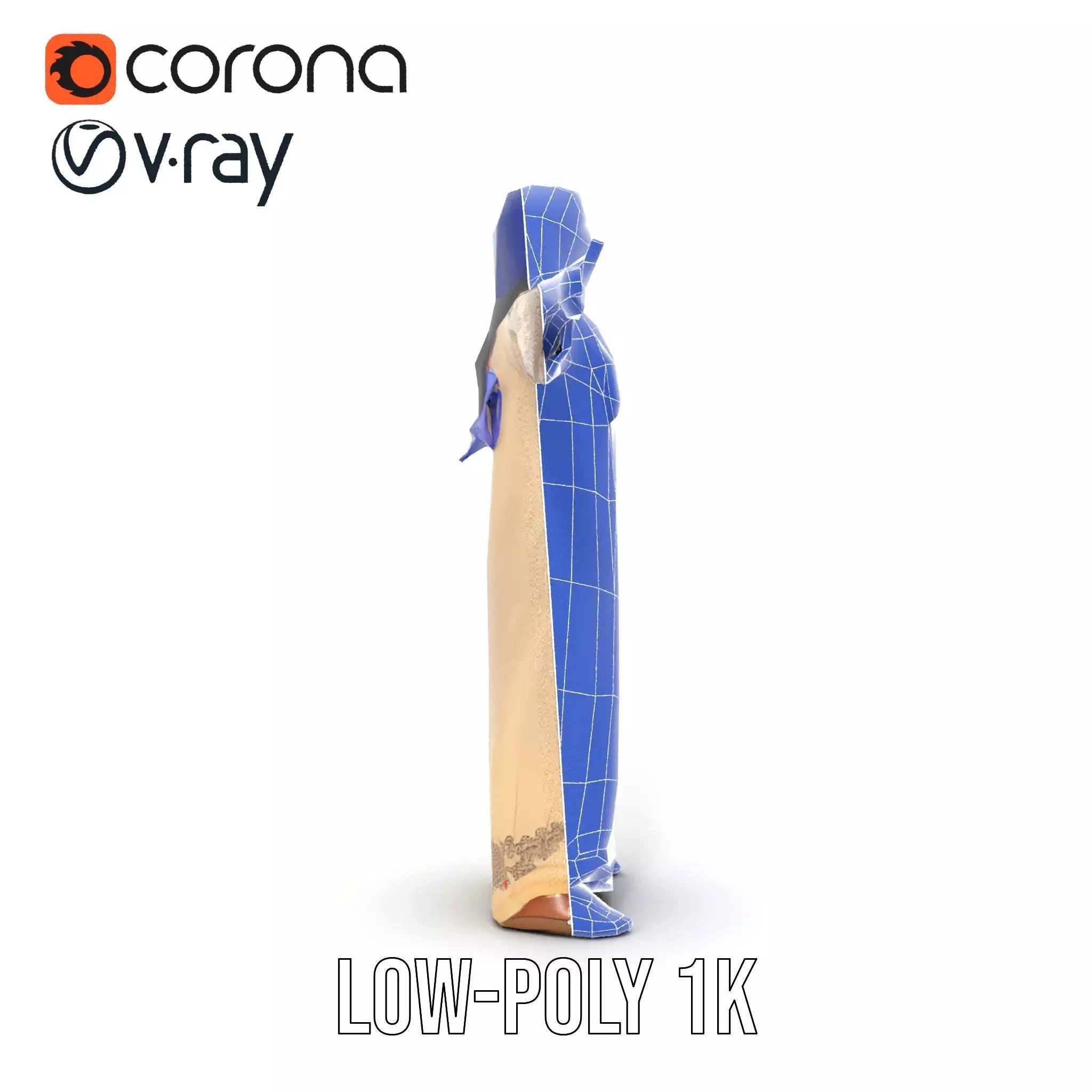 Elegant Beige Dress model pack Low-poly 3D model_30