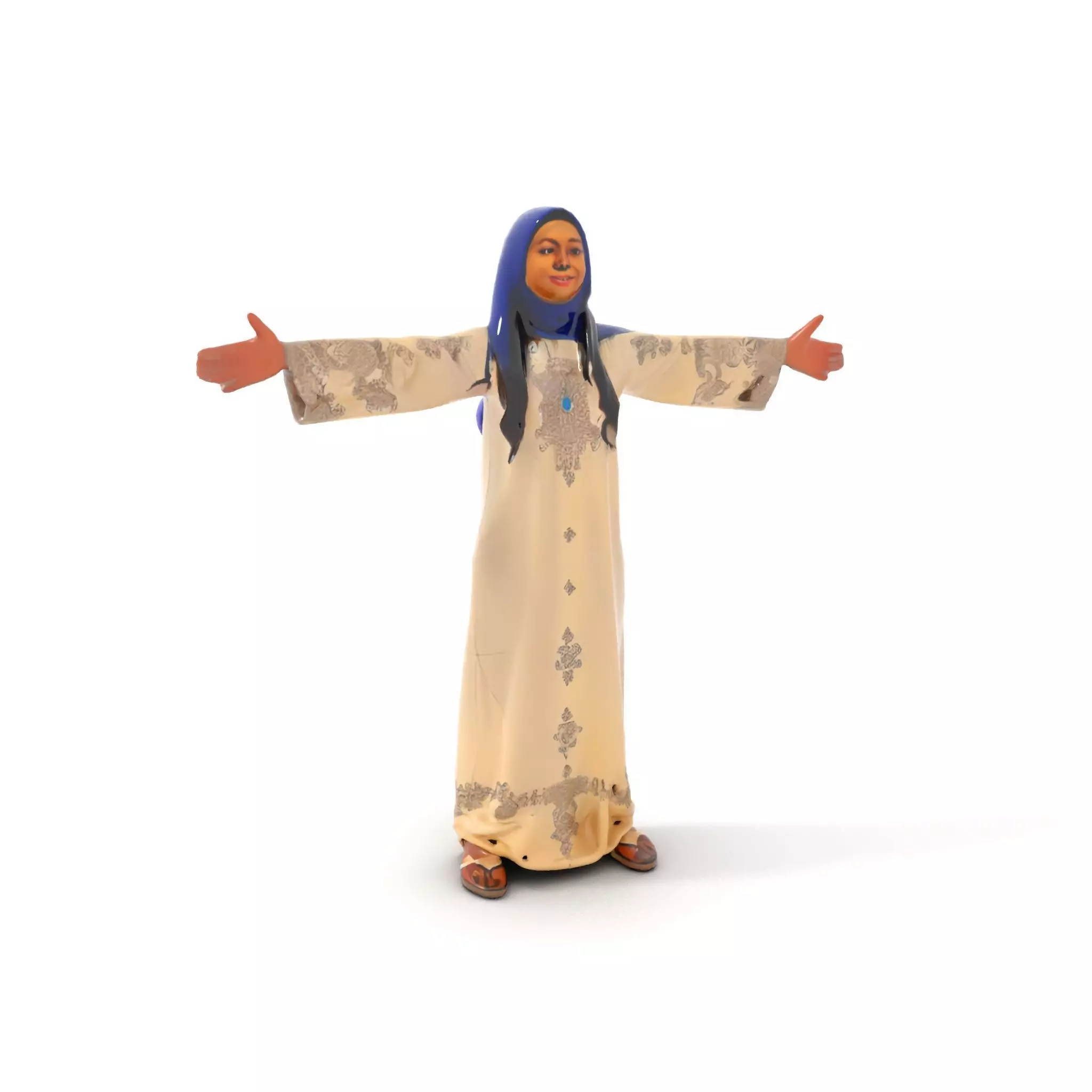 Elegant Beige Dress model pack Low-poly 3D model_5