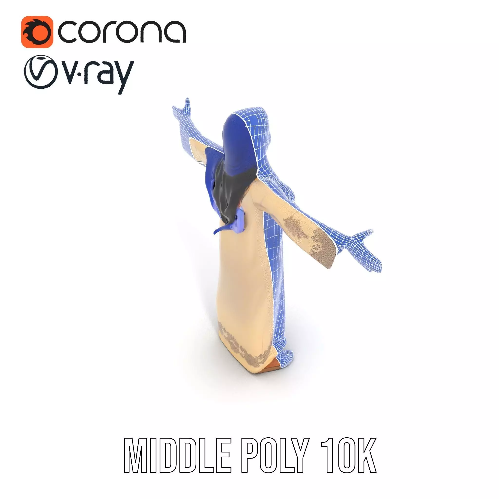 Elegant Beige Dress model pack Low-poly 3D model_29