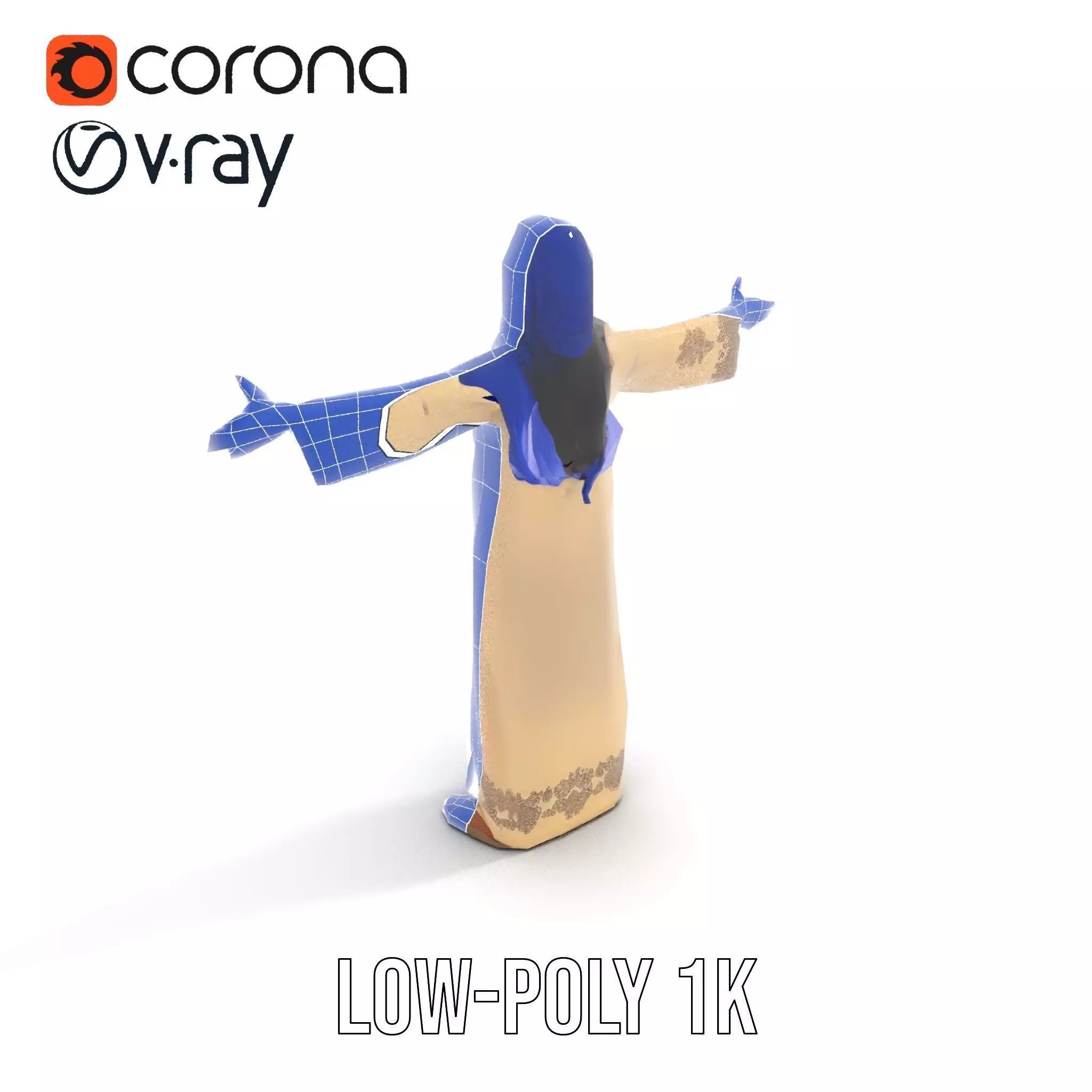 Elegant Beige Dress model pack Low-poly 3D model_27