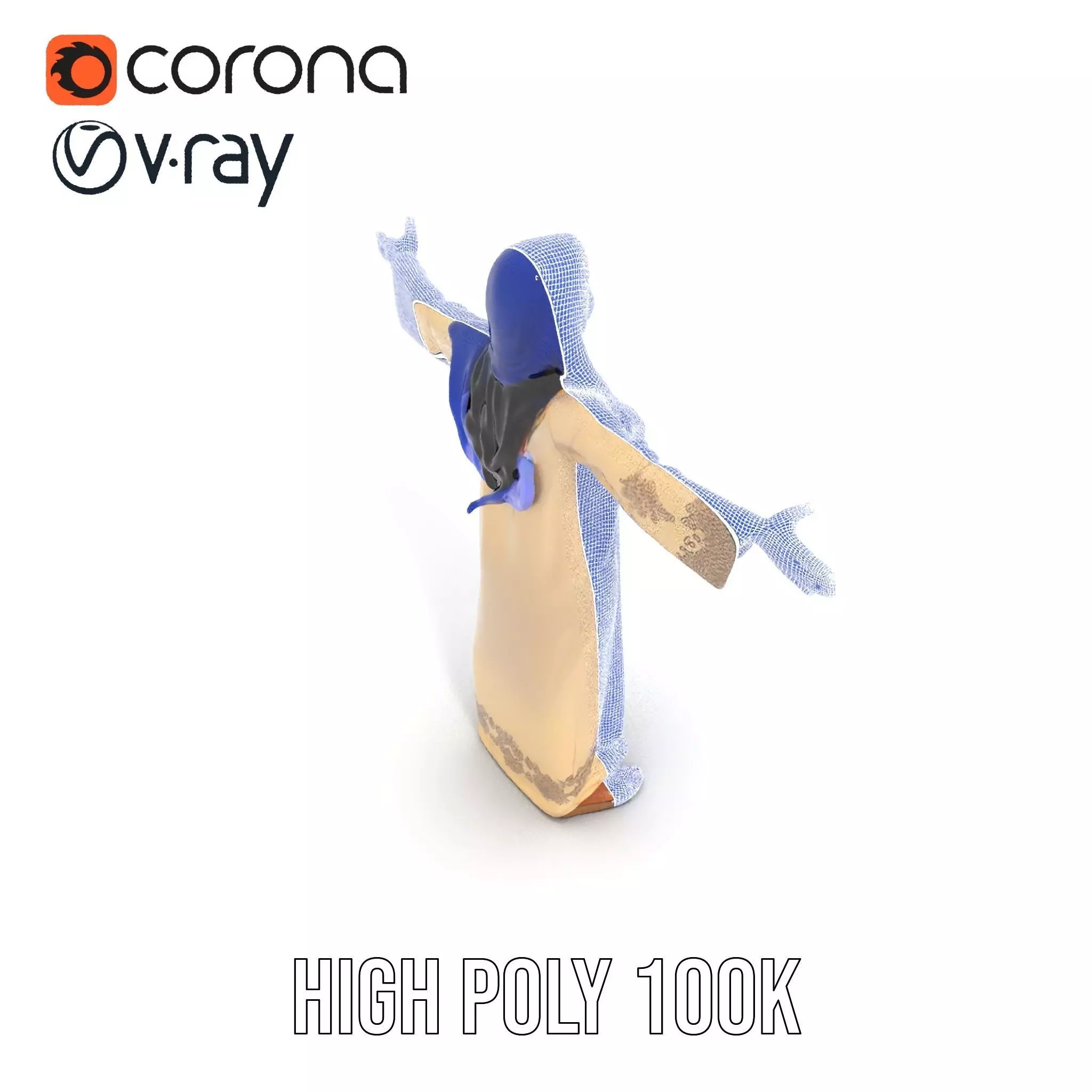 Elegant Beige Dress model pack Low-poly 3D model_34