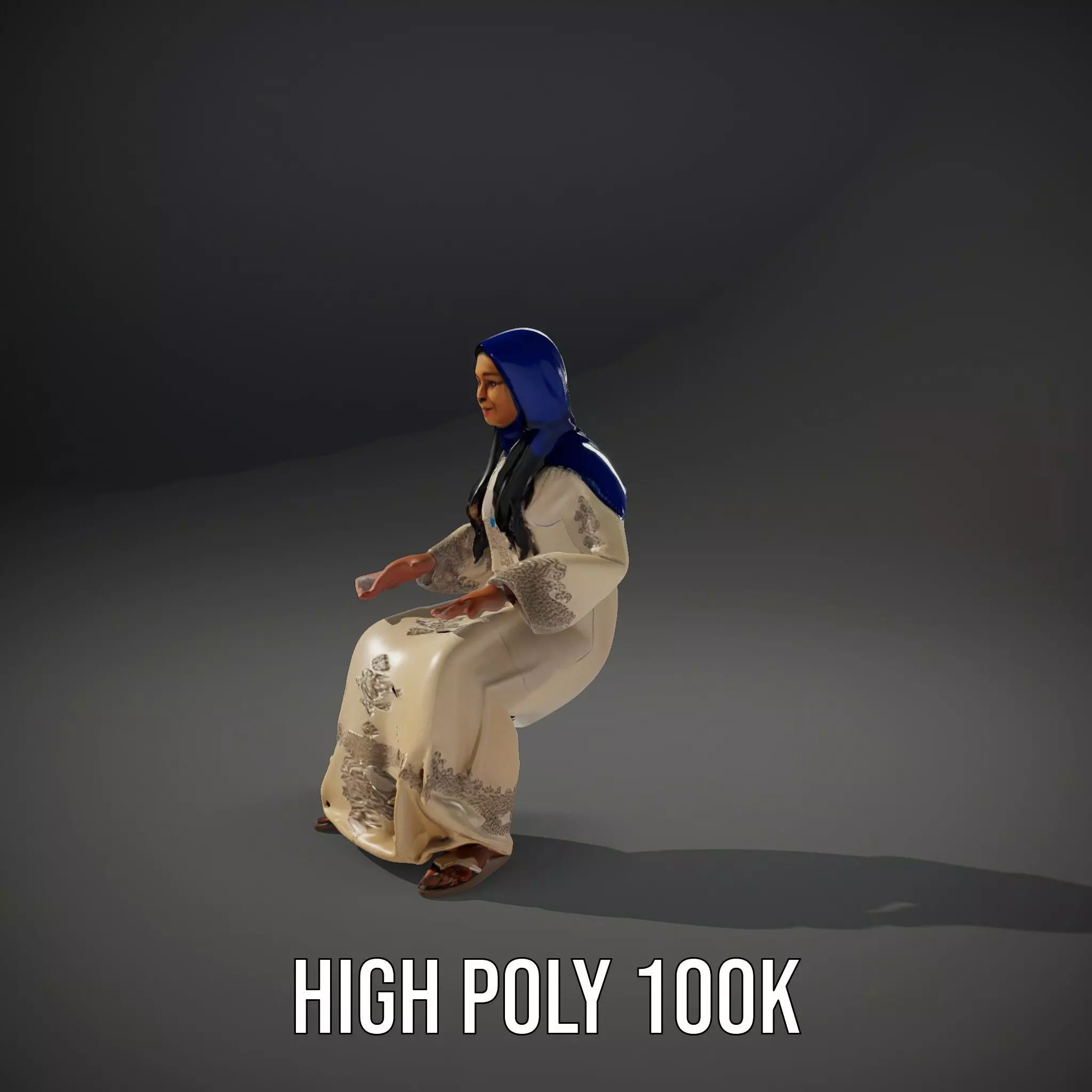 Elegant Beige Dress model pack Low-poly 3D model_12