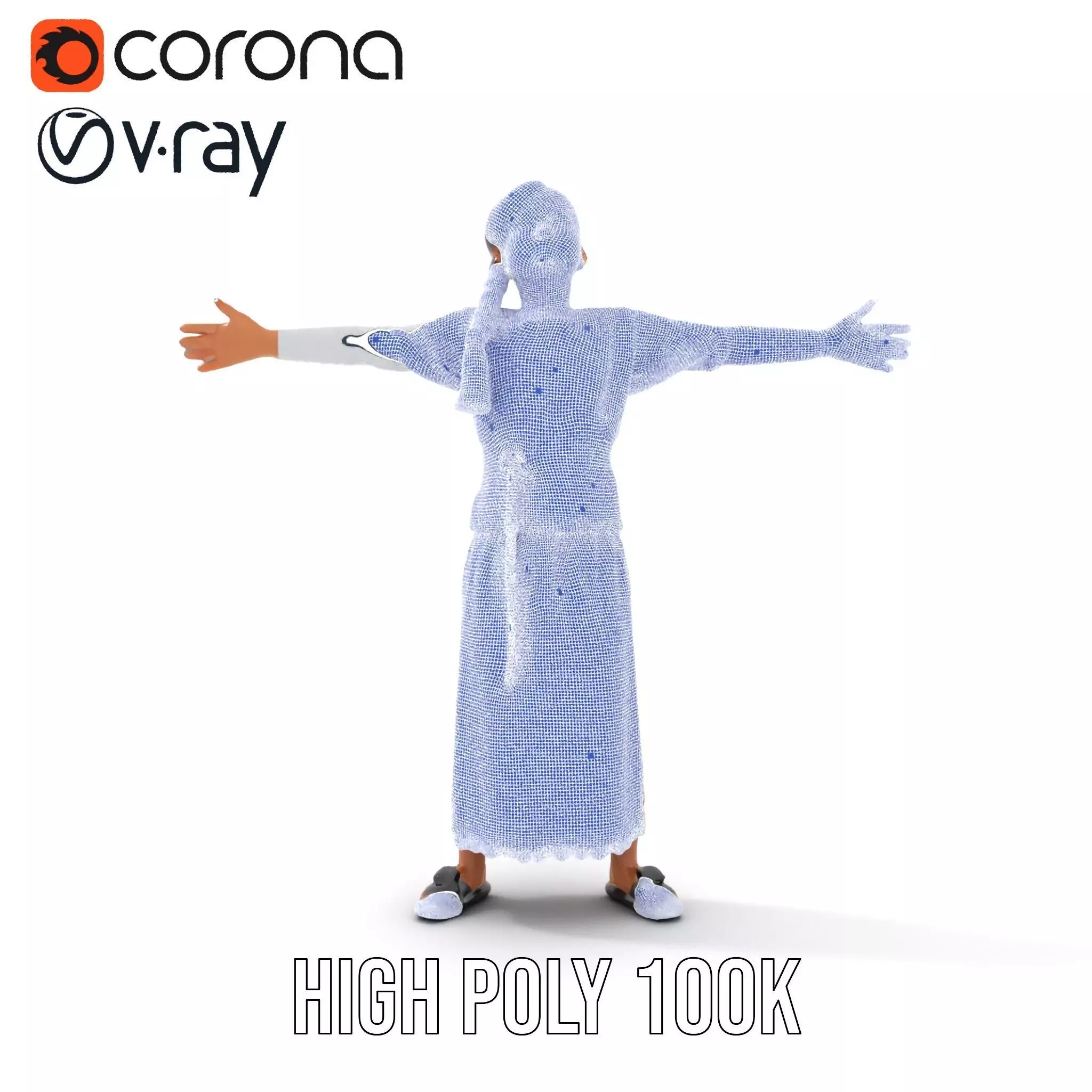 Traditional Embroidered Dress model pack Low-poly 3D model_33