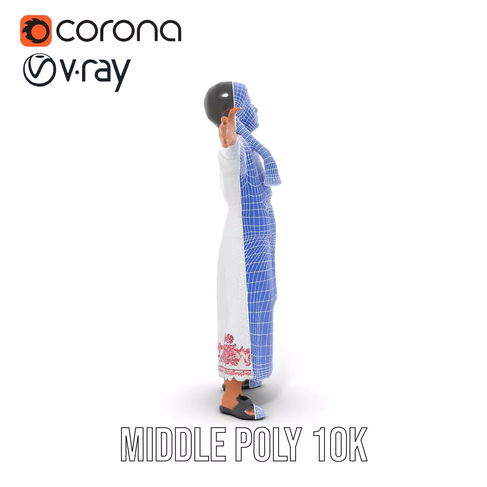 Traditional Embroidered Dress model pack Low-poly 3D model_27