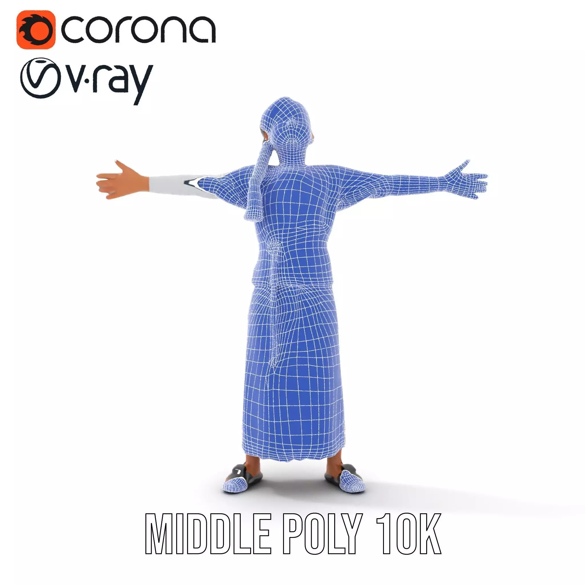 Traditional Embroidered Dress model pack Low-poly 3D model_30