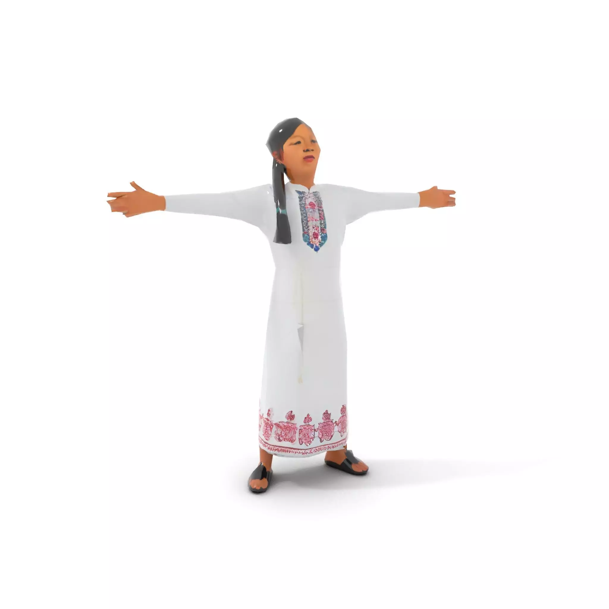 Traditional Embroidered Dress model pack Low-poly 3D model_7