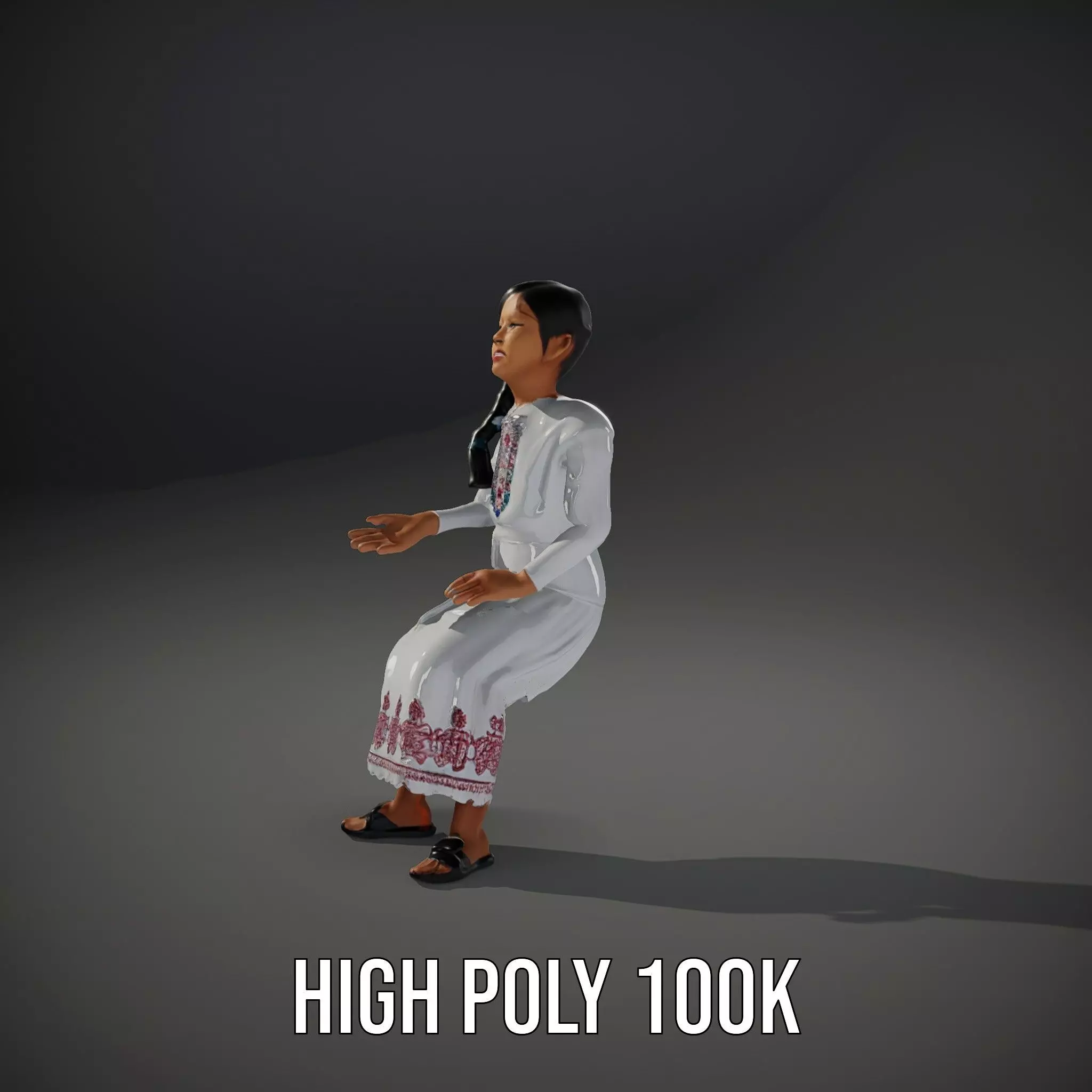 Traditional Embroidered Dress model pack Low-poly 3D model_8