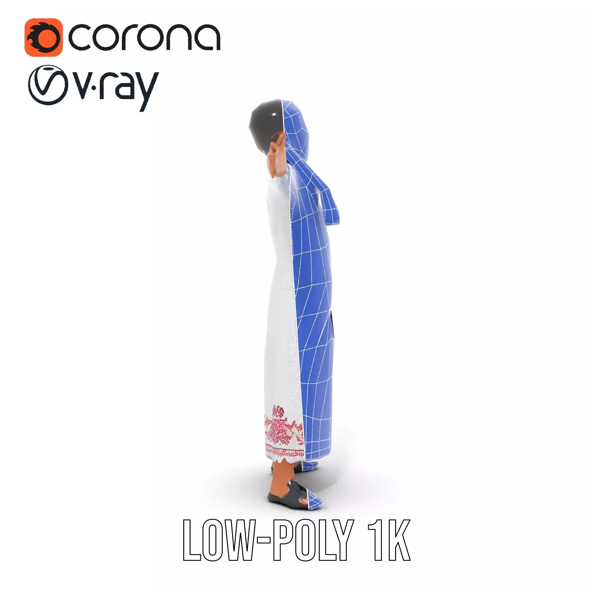 Traditional Embroidered Dress model pack Low-poly 3D model_25