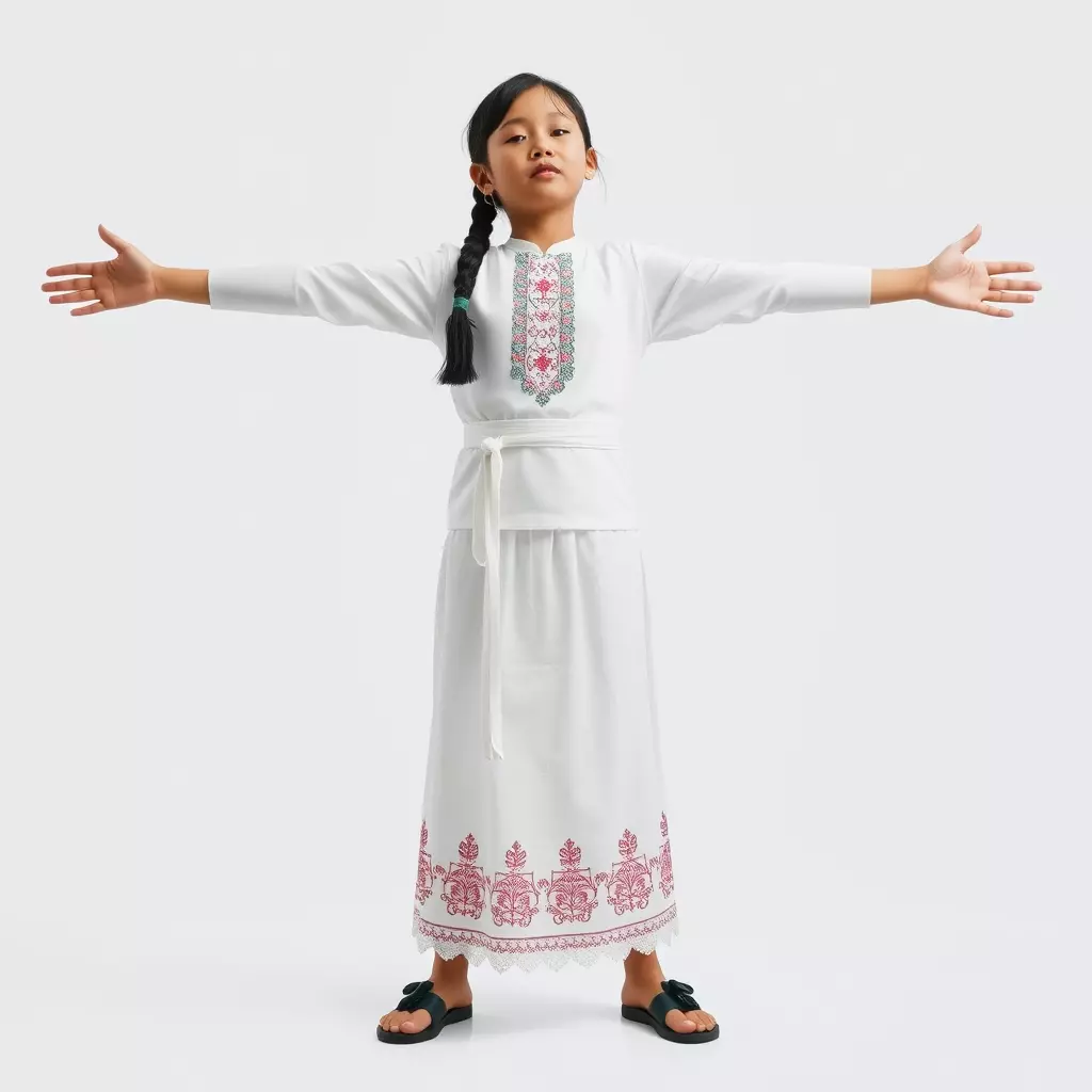 Traditional Embroidered Dress model pack Low-poly 3D model_2