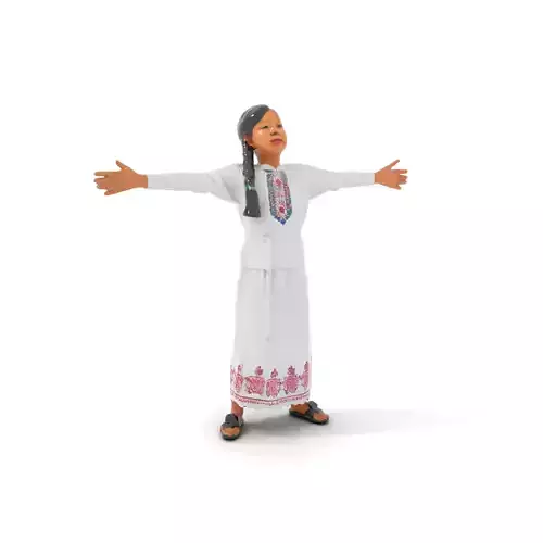 Traditional Embroidered Dress model pack Low-poly 3D model