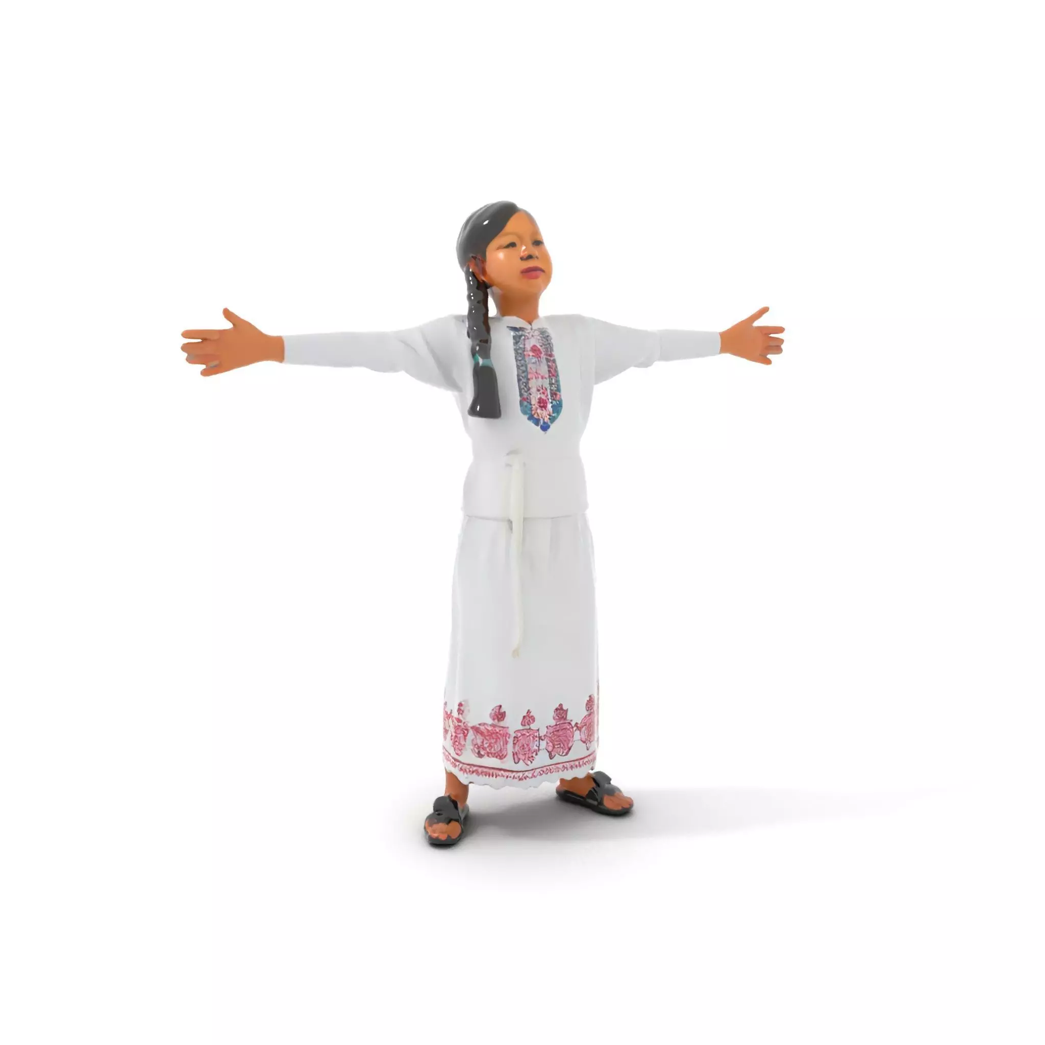 Traditional Embroidered Dress model pack Low-poly 3D model_0