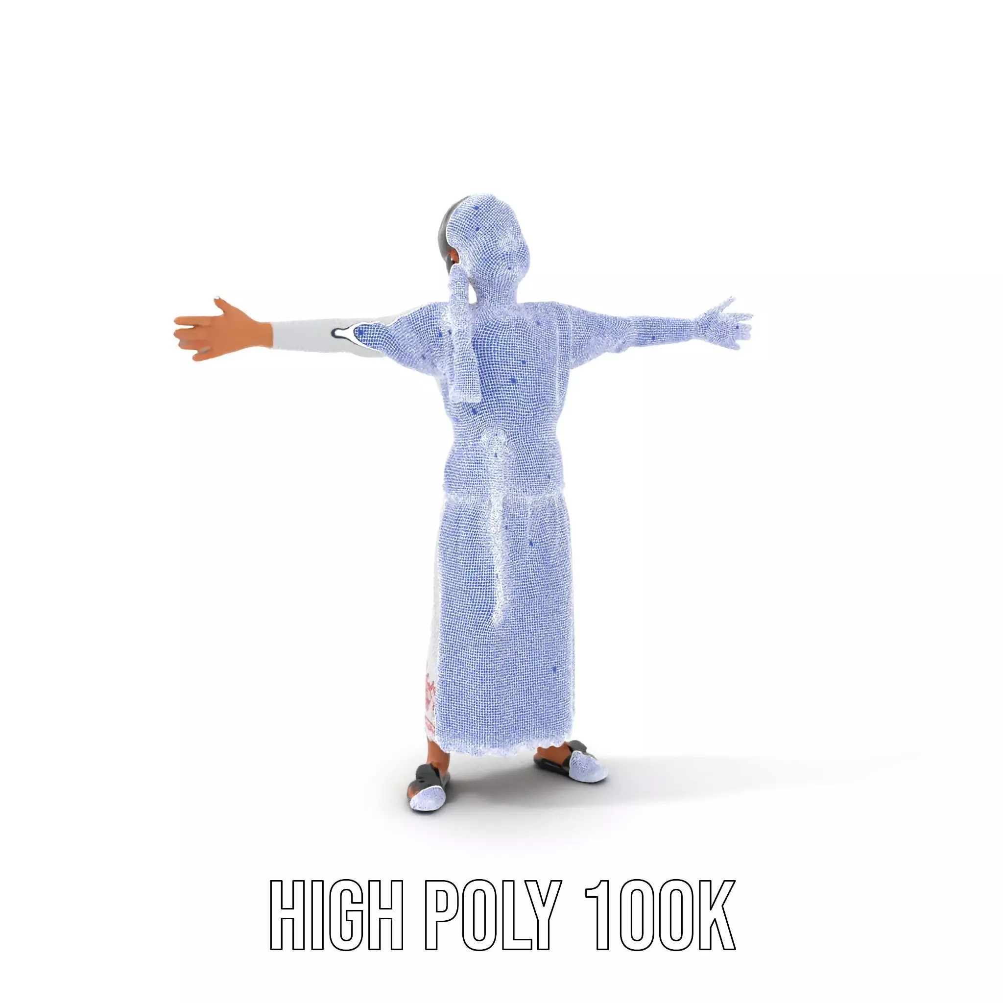 Traditional Embroidered Dress model pack Low-poly 3D model_4