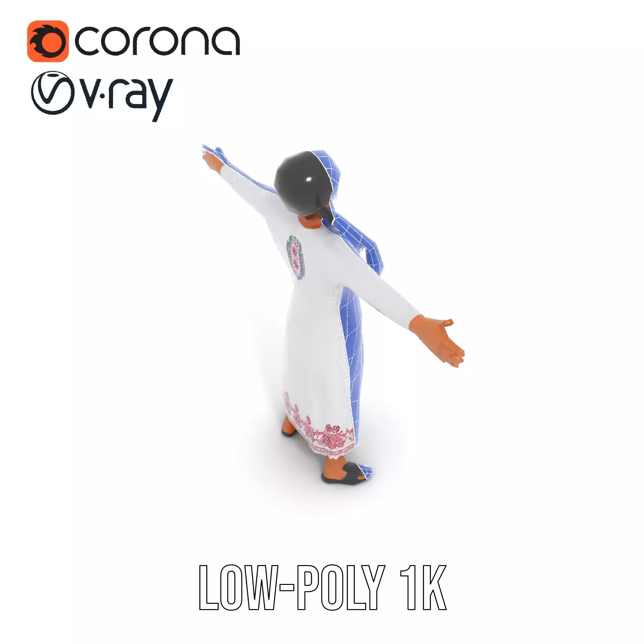 Traditional Embroidered Dress model pack Low-poly 3D model_31