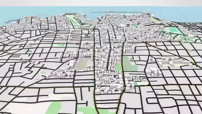 Cityscape La Canea Crete Greece 3D model 7