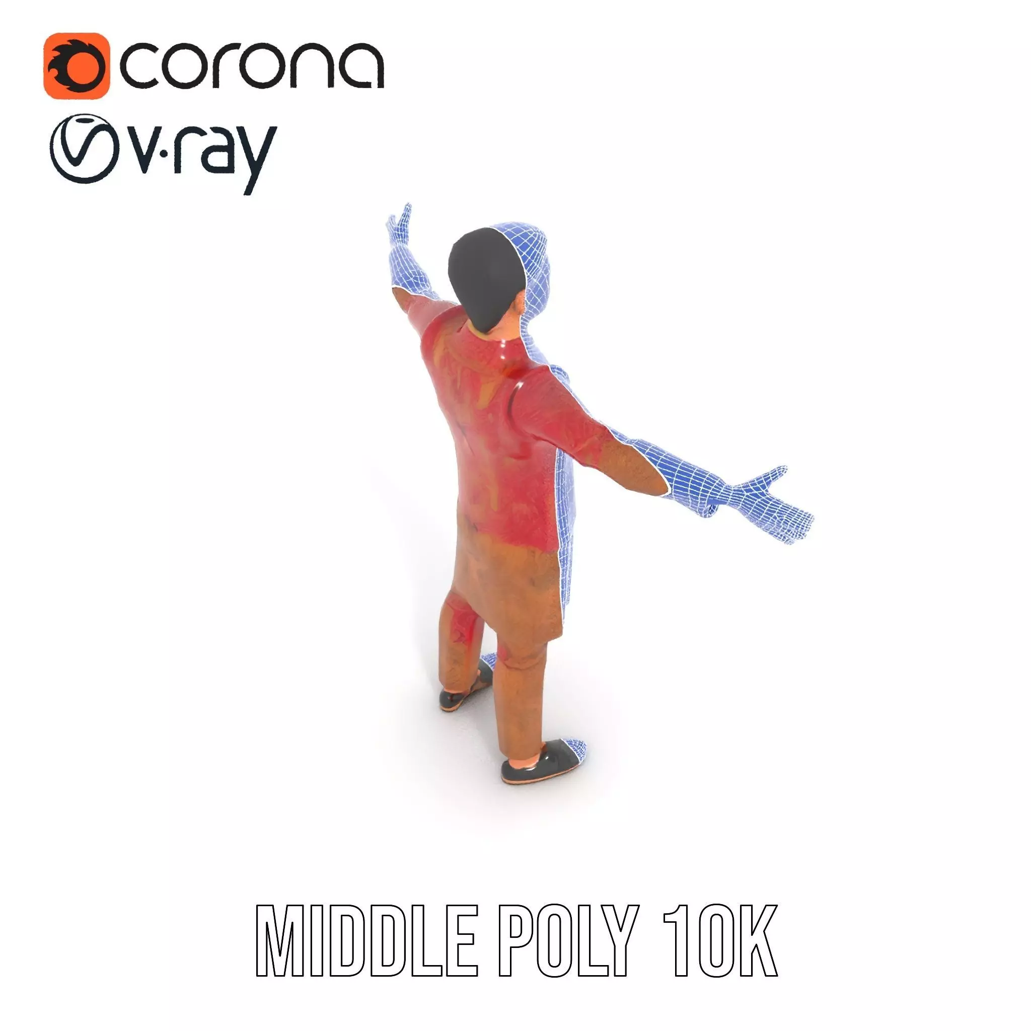 Intricate Batik Outfit model pack Low-poly 3D model_26