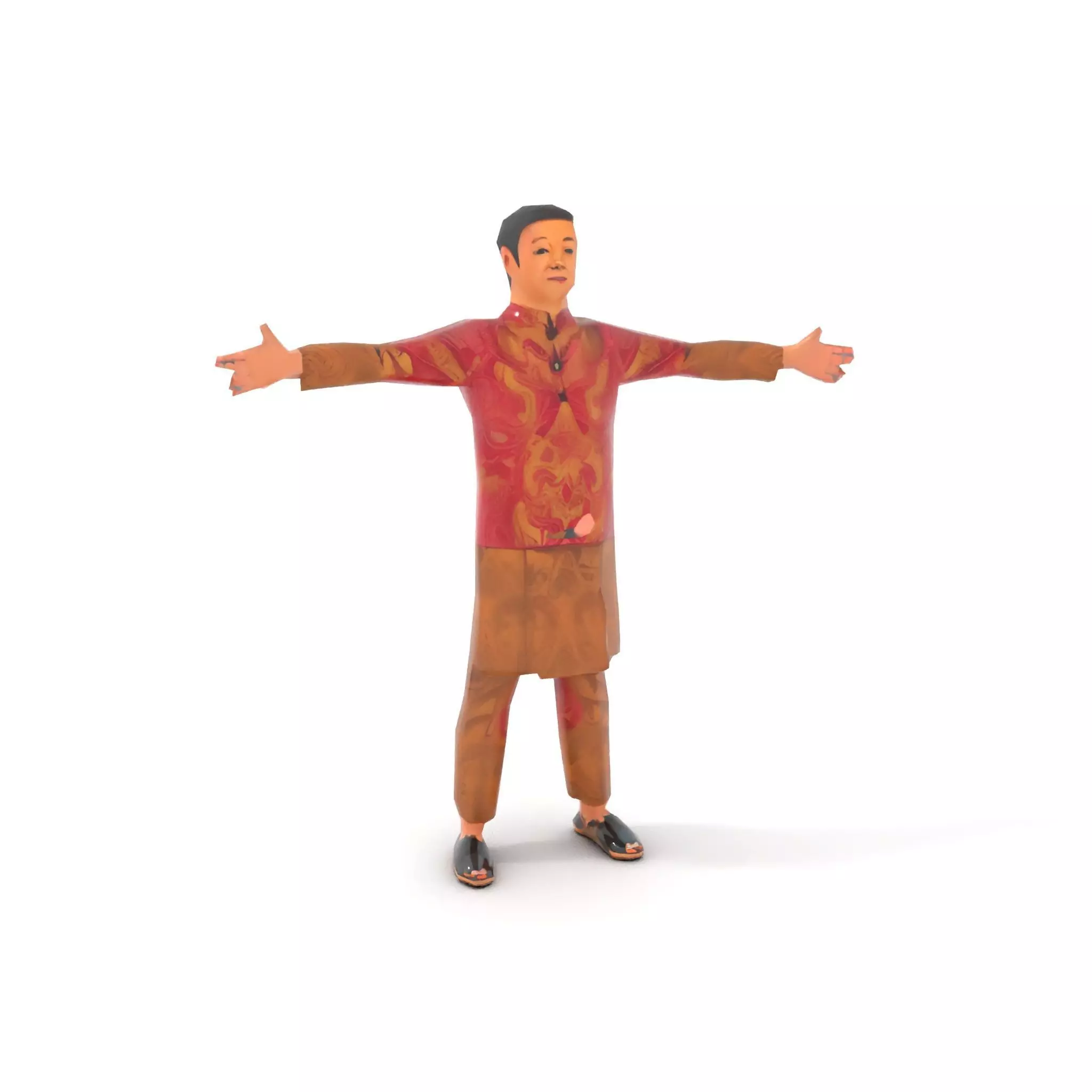 Intricate Batik Outfit model pack Low-poly 3D model_16