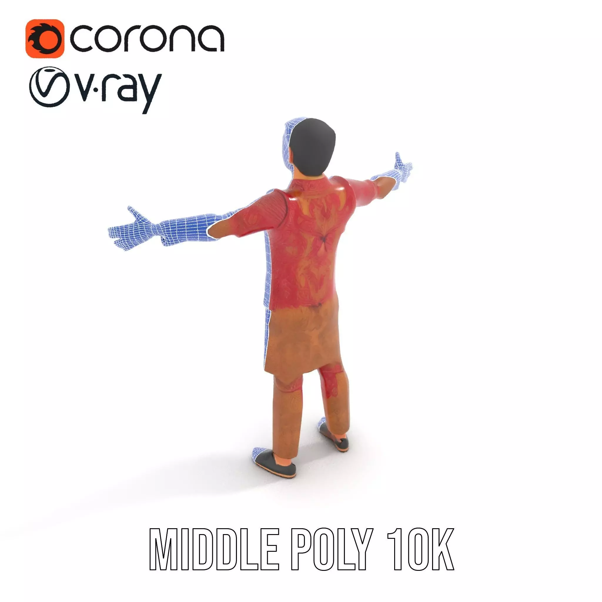 Intricate Batik Outfit model pack Low-poly 3D model_29