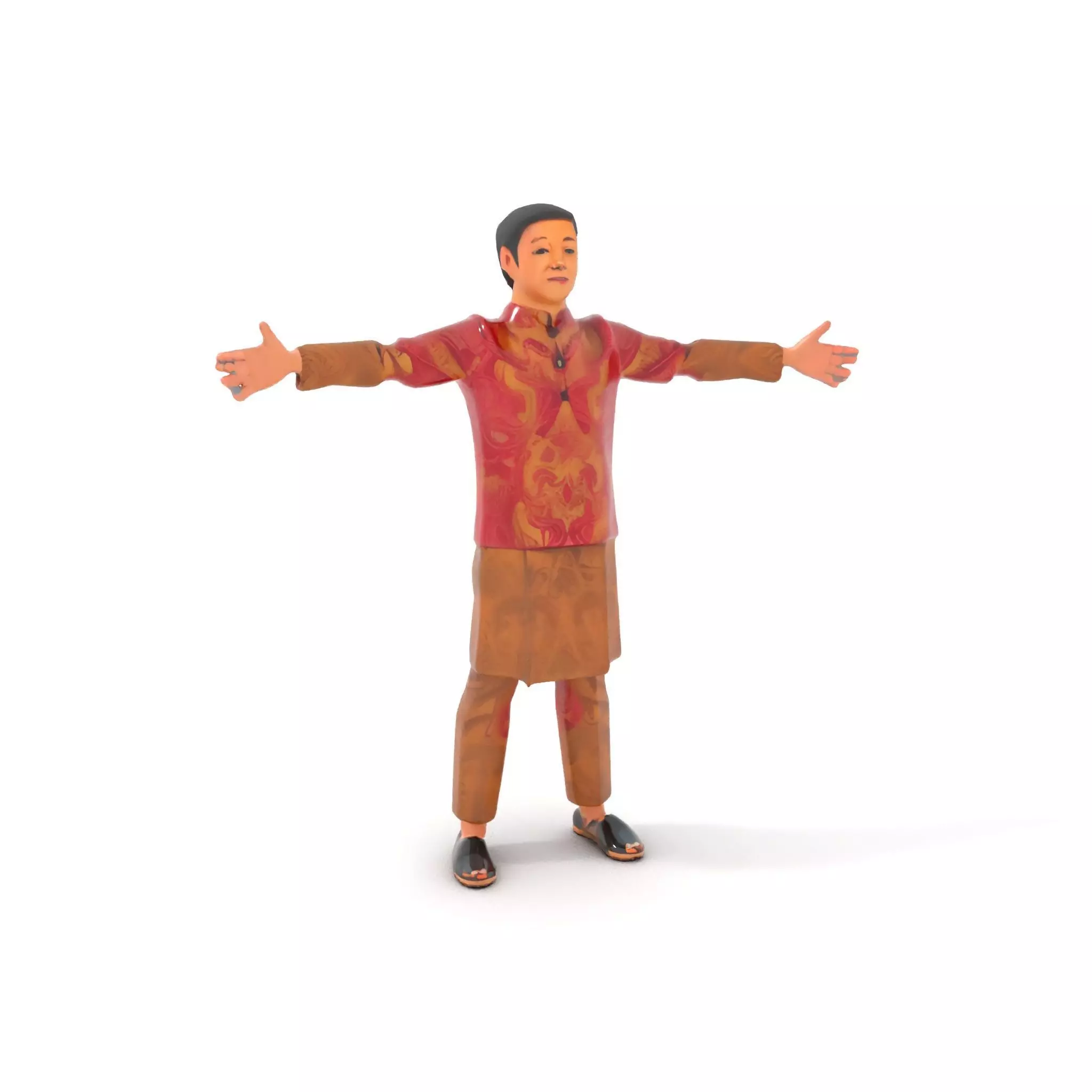 Intricate Batik Outfit model pack Low-poly 3D model_17