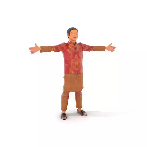 Intricate Batik Outfit model pack Low-poly 3D model