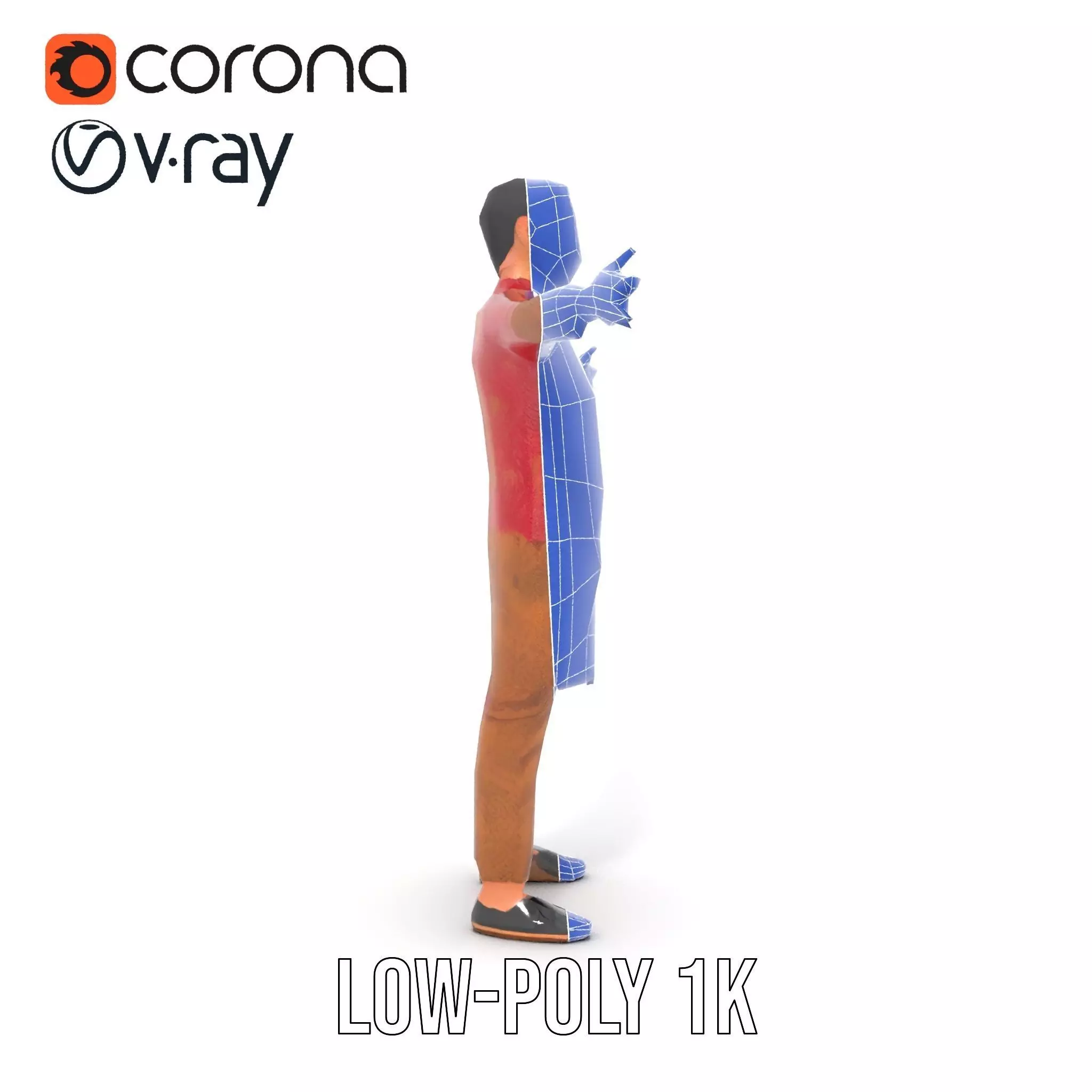 Intricate Batik Outfit model pack Low-poly 3D model_24