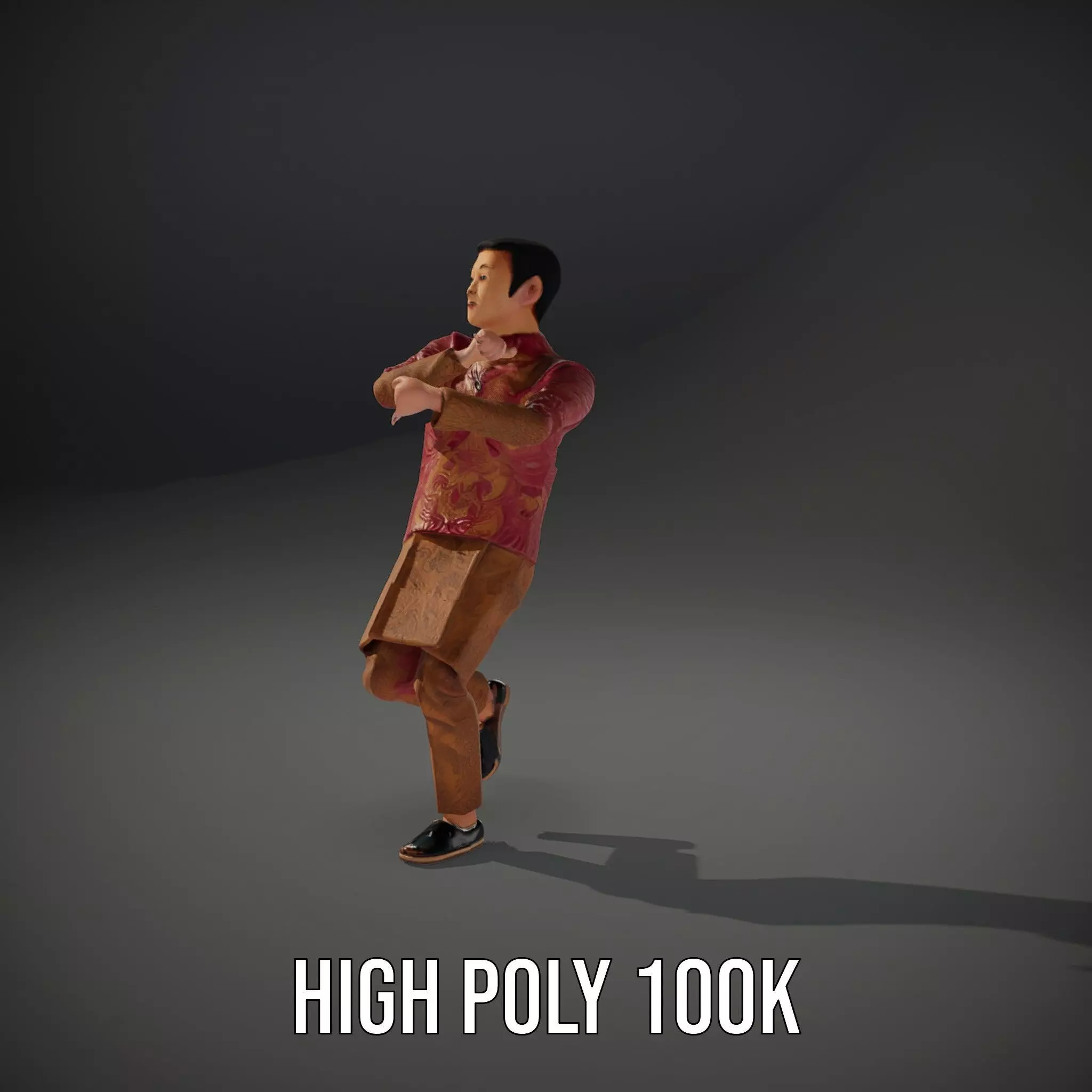 Intricate Batik Outfit model pack Low-poly 3D model_8