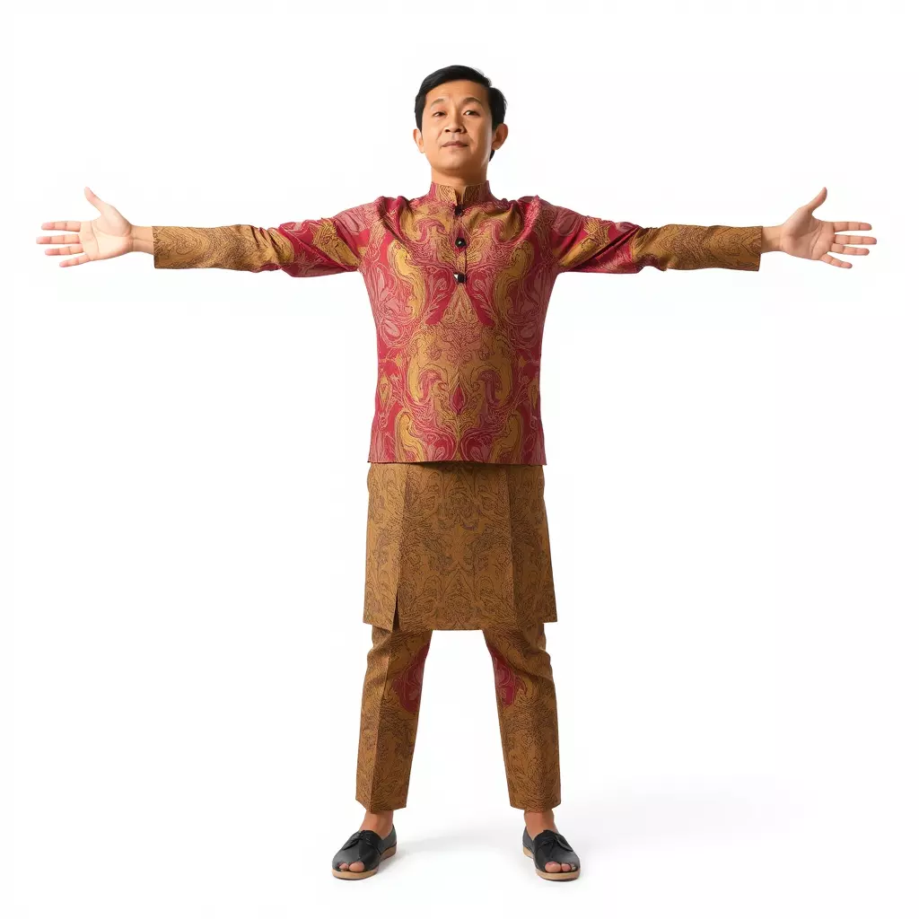 Intricate Batik Outfit model pack Low-poly 3D model_2