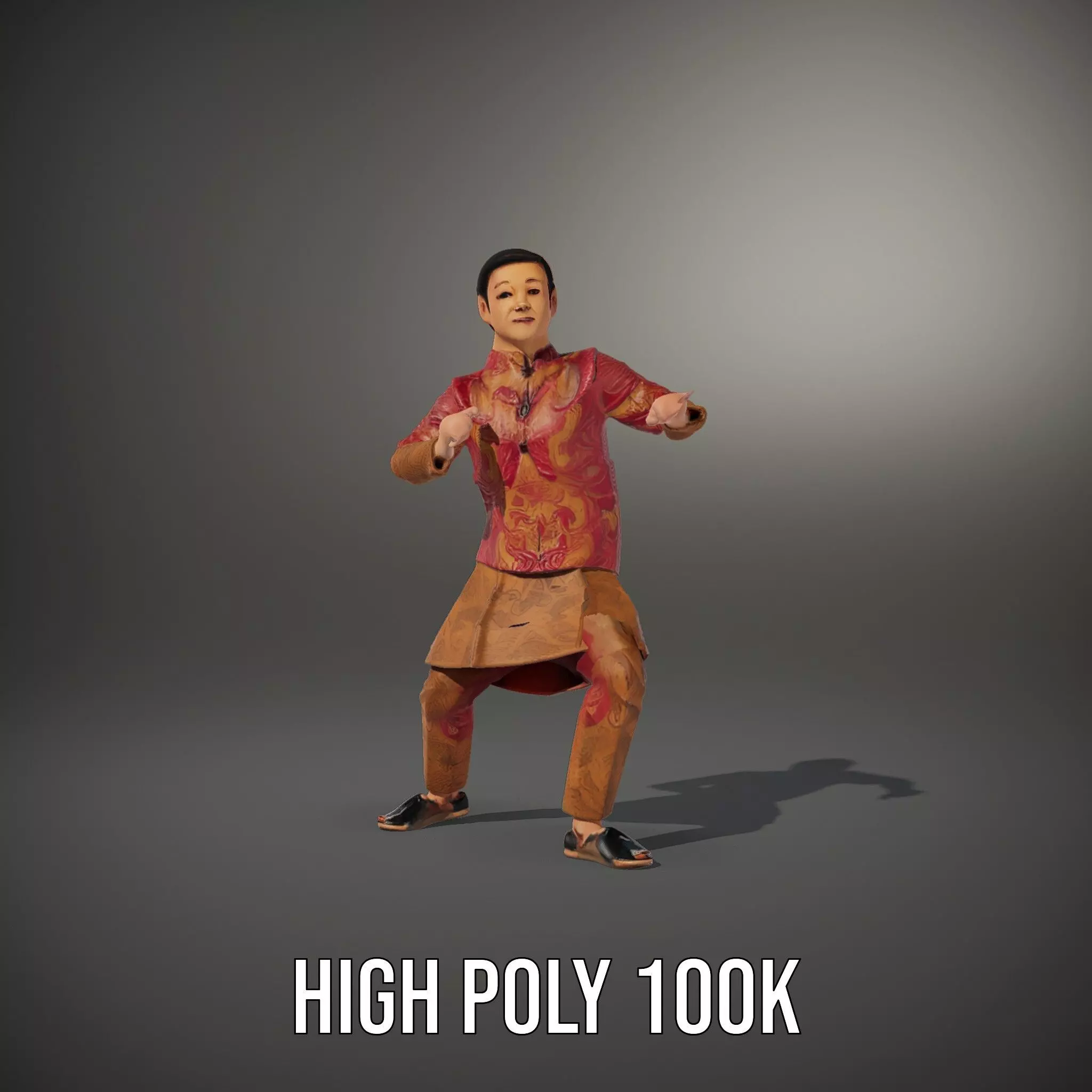 Intricate Batik Outfit model pack Low-poly 3D model_12