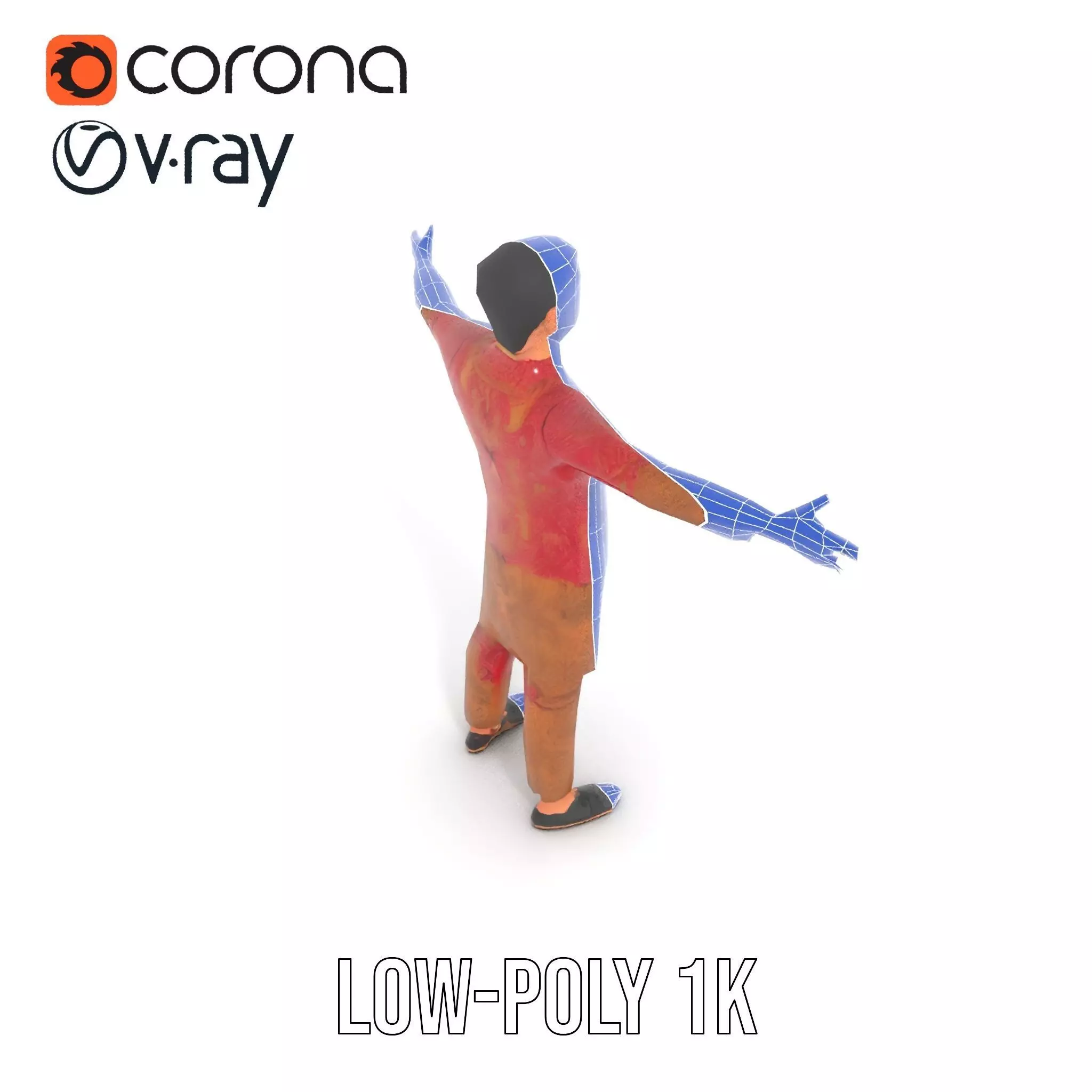 Intricate Batik Outfit model pack Low-poly 3D model_21