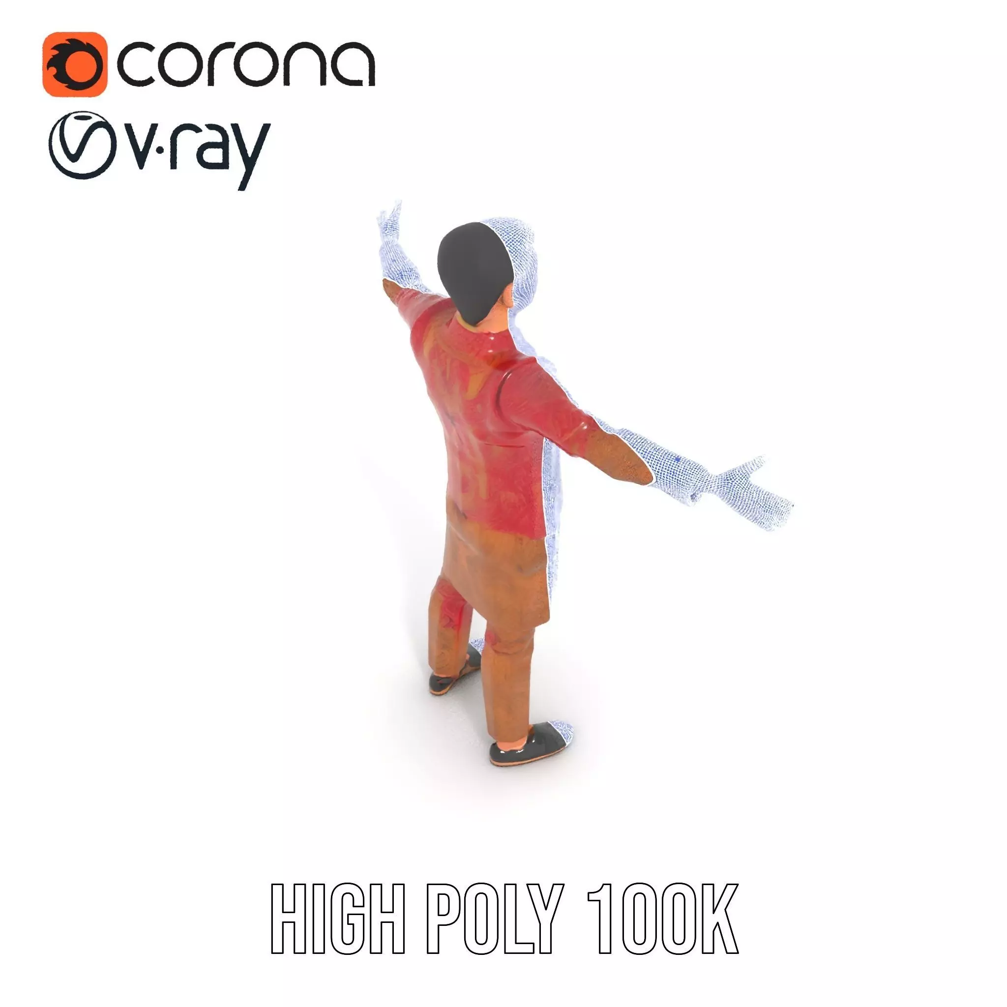 Intricate Batik Outfit model pack Low-poly 3D model_32