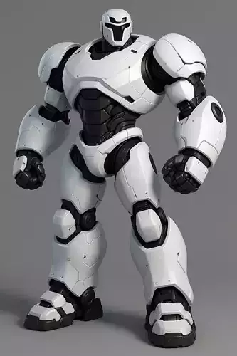 Futuristic Combat Mech Armored Sci-Fi Robot Warrior  3D Model 3D model