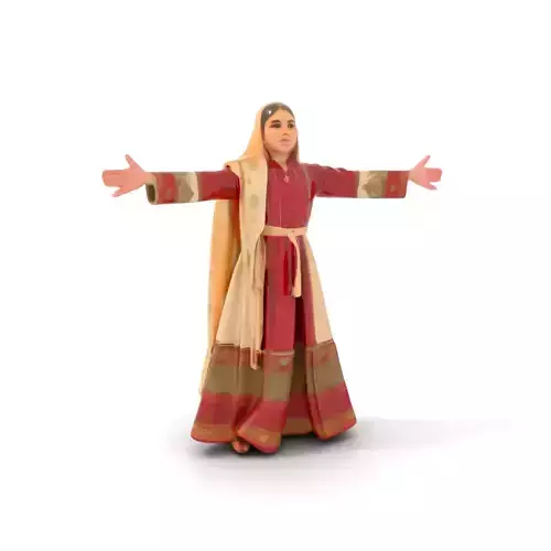 Traditional Red Gown model pack Low-poly 3D model
