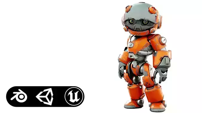 ROBO ZERO-C  Rigged for Unreal Engine - Unity - MIXAMO