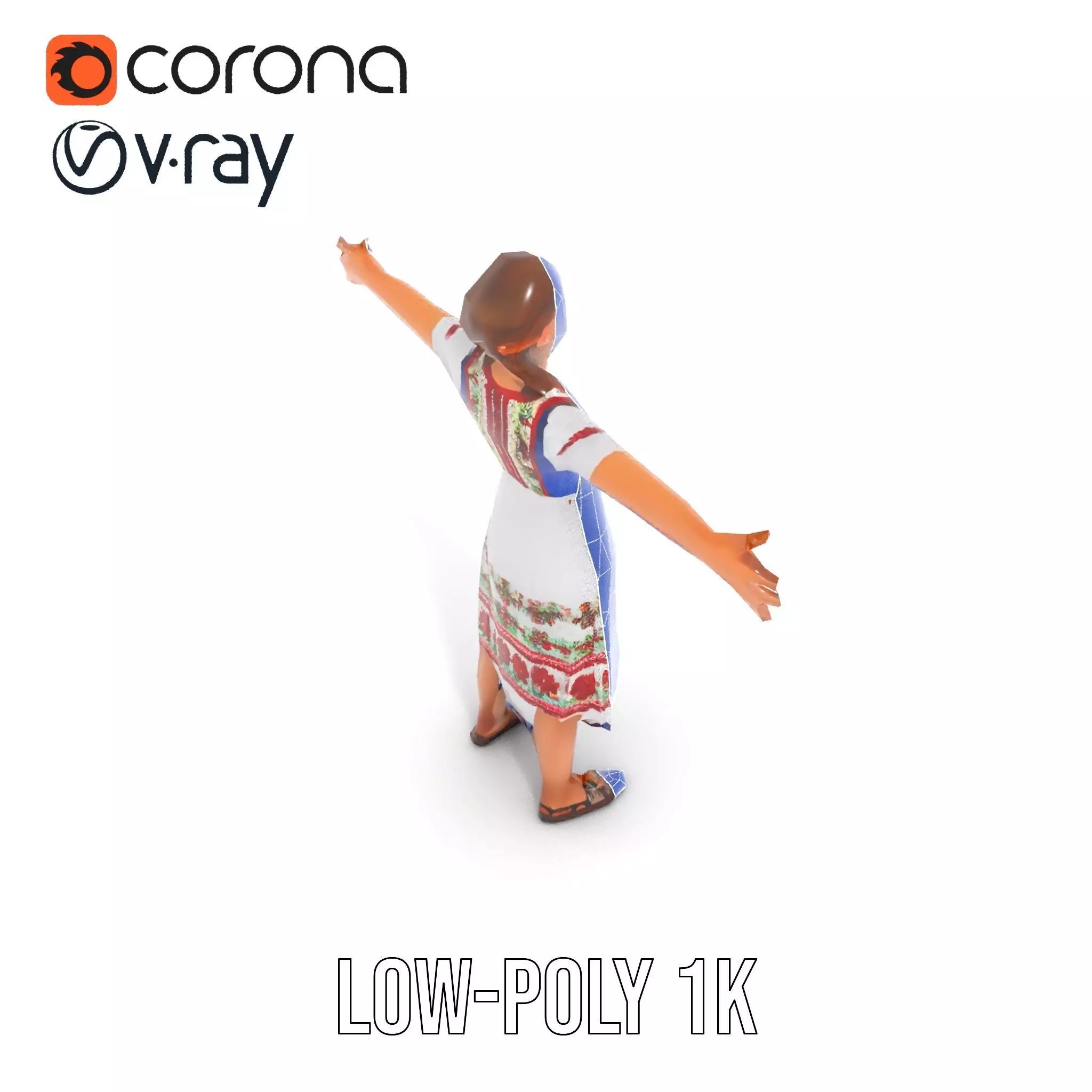 Traditional Folklore Dress model pack Low-poly 3D model_28