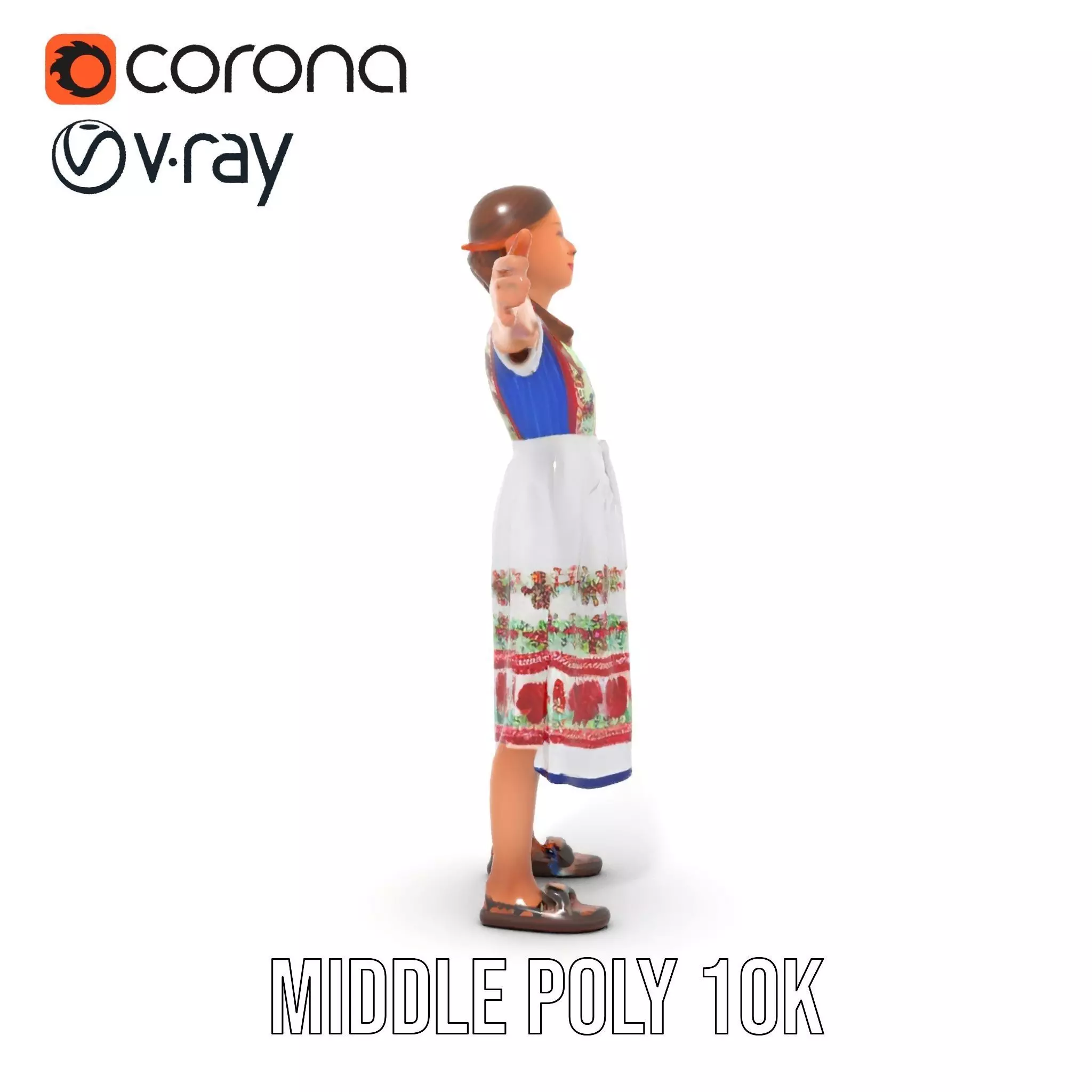 Traditional Folklore Dress model pack Low-poly 3D model_19