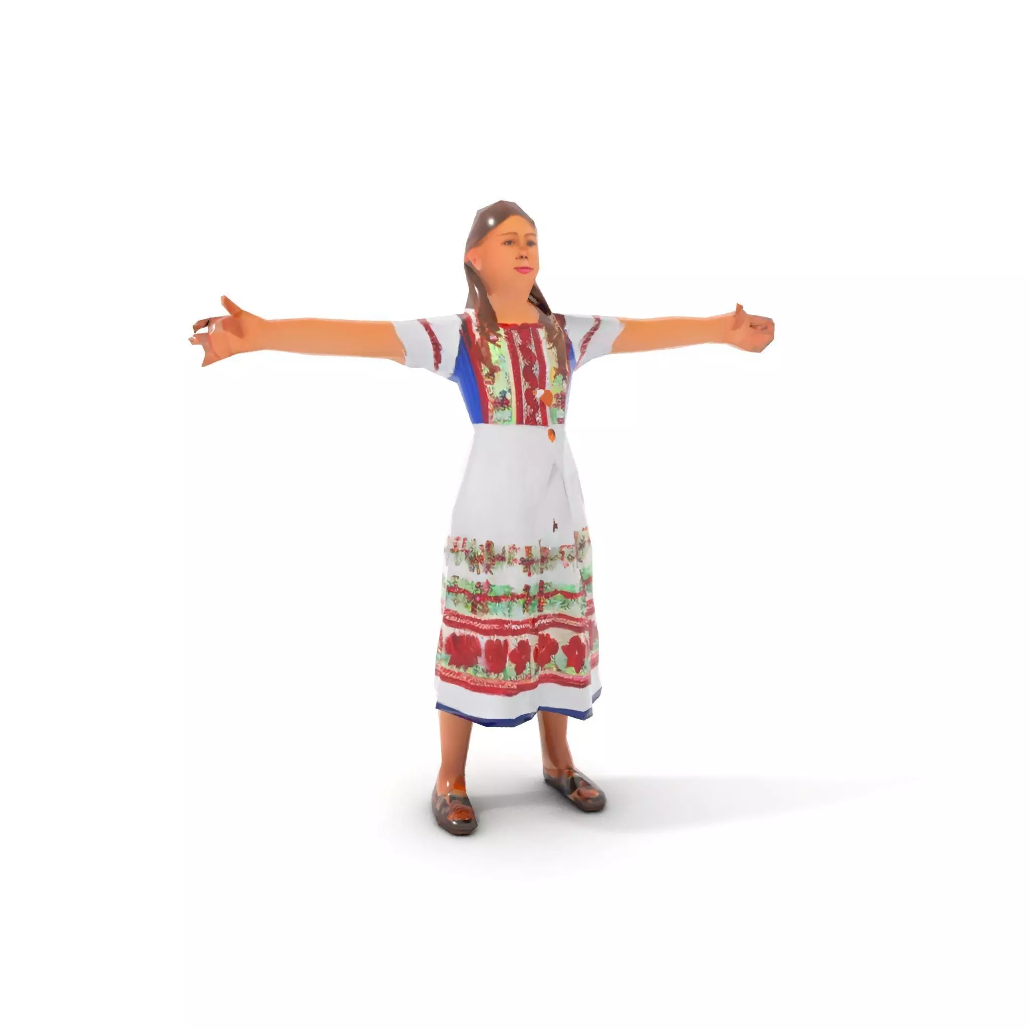 Traditional Folklore Dress model pack Low-poly 3D model_7