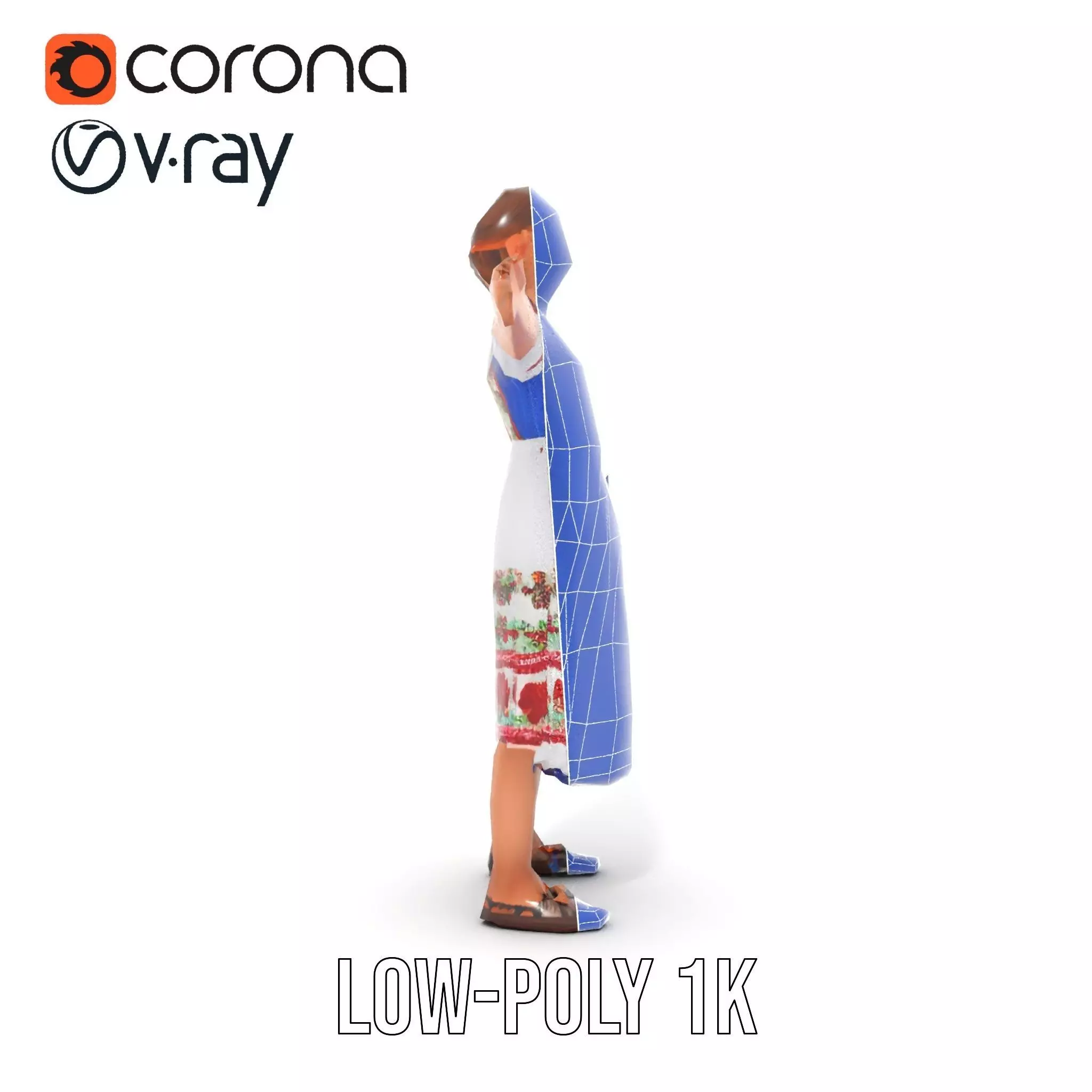 Traditional Folklore Dress model pack Low-poly 3D model_26