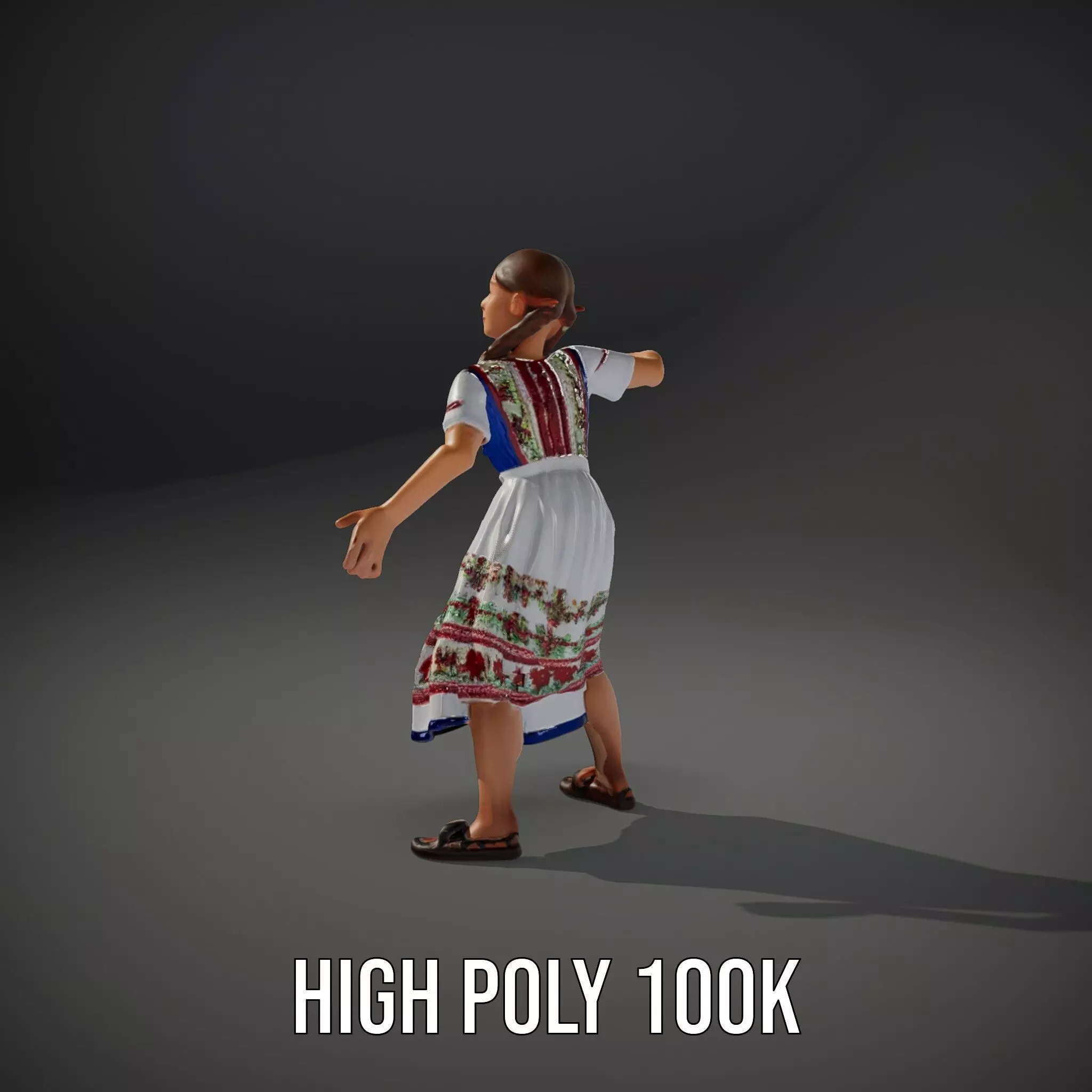 Traditional Folklore Dress model pack Low-poly 3D model_10