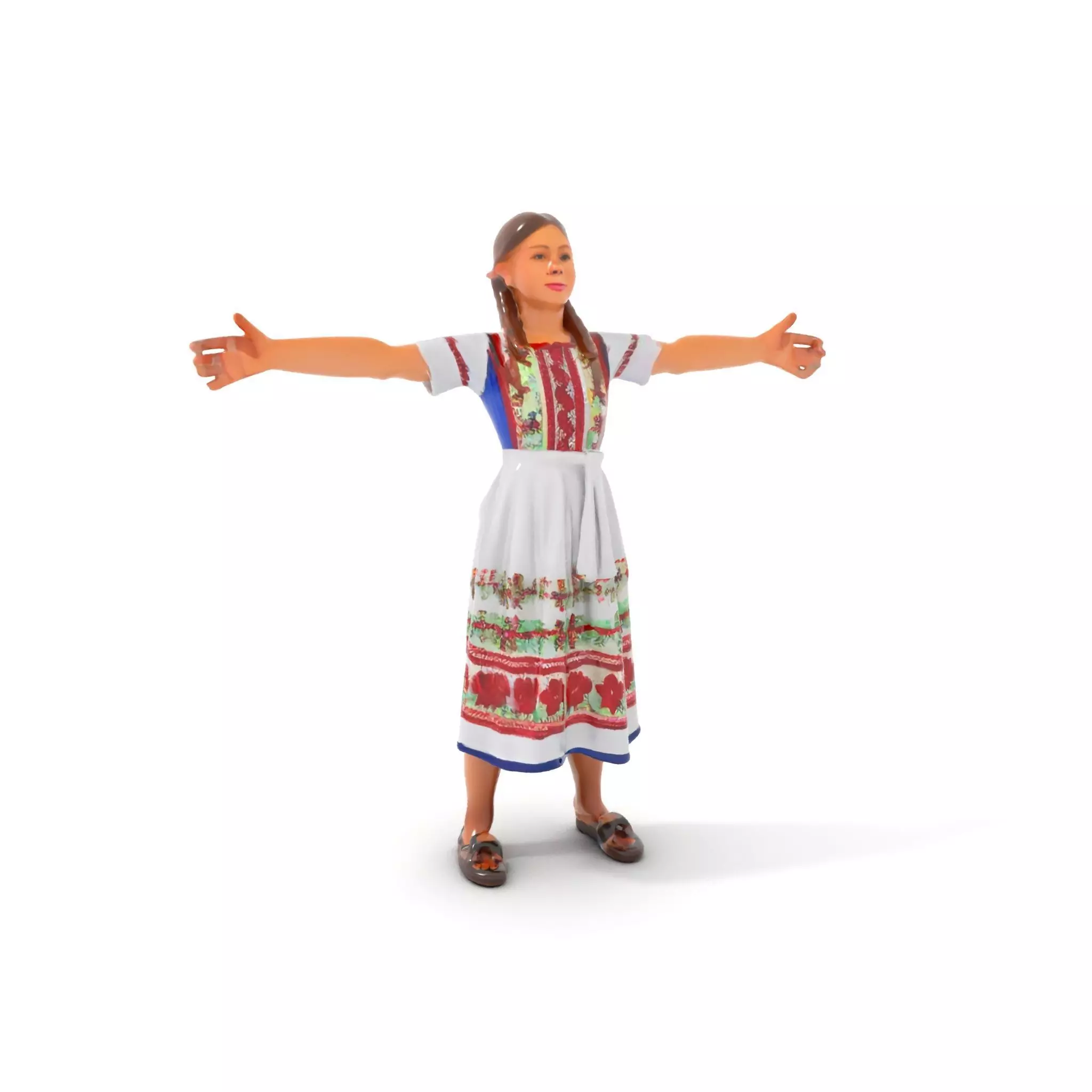 Traditional Folklore Dress model pack Low-poly 3D model_0