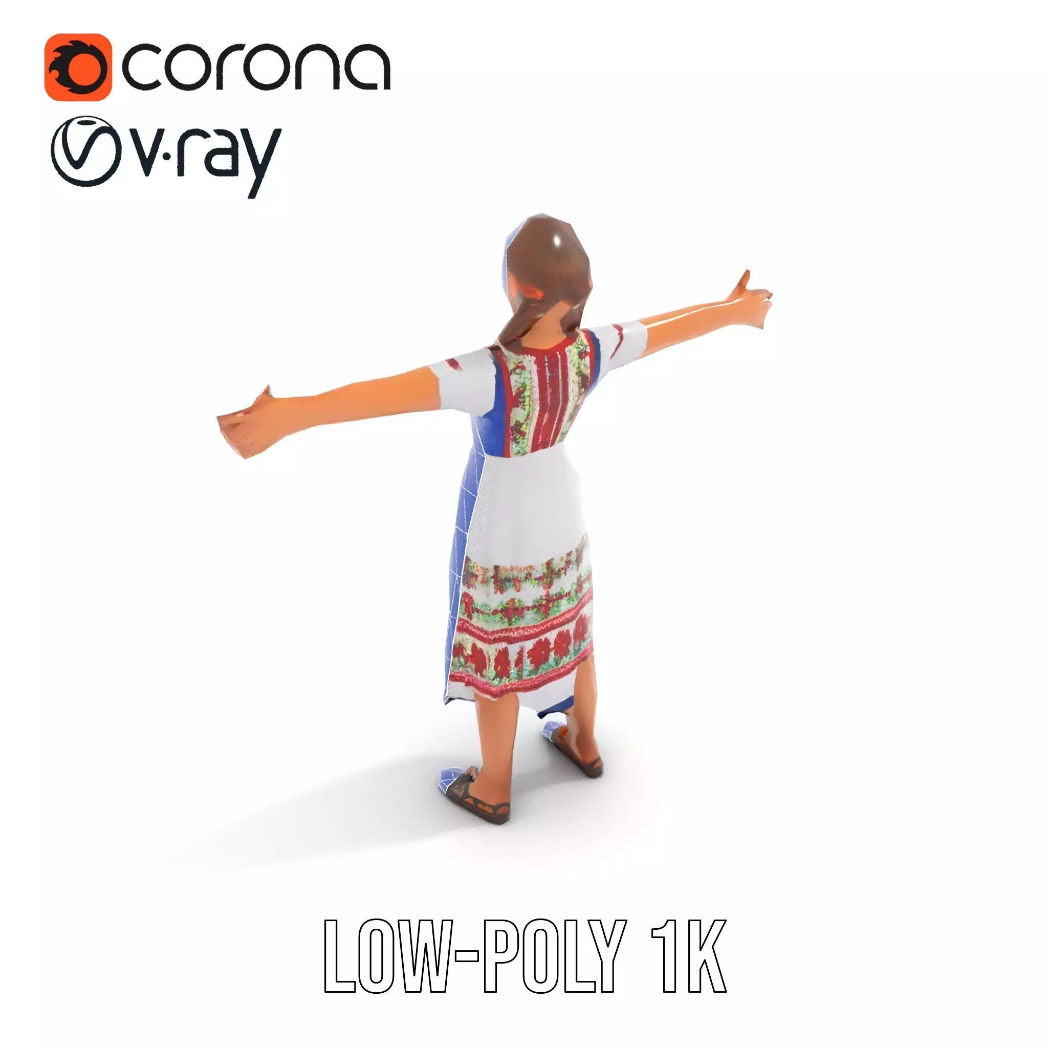 Traditional Folklore Dress model pack Low-poly 3D model_23