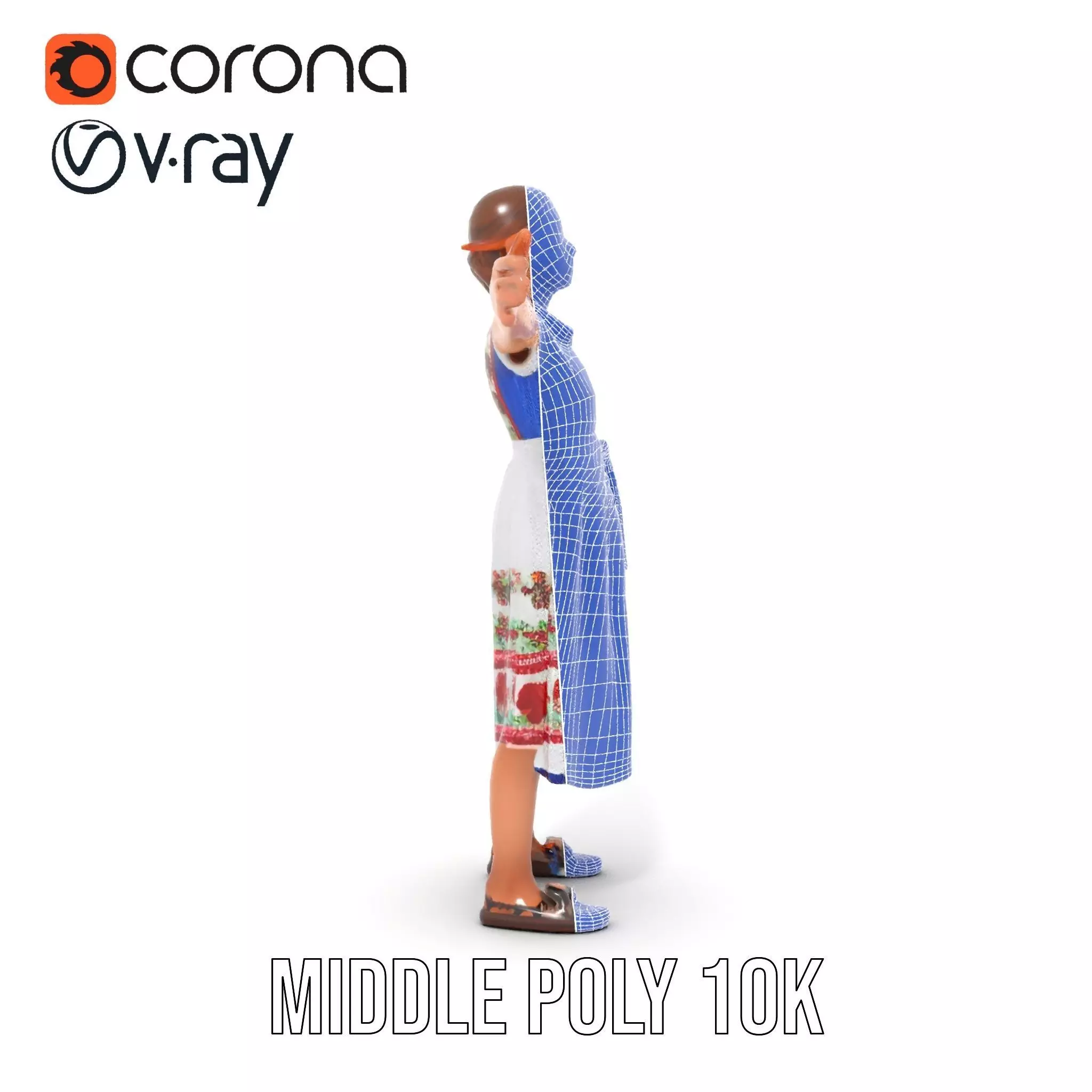 Traditional Folklore Dress model pack Low-poly 3D model_29