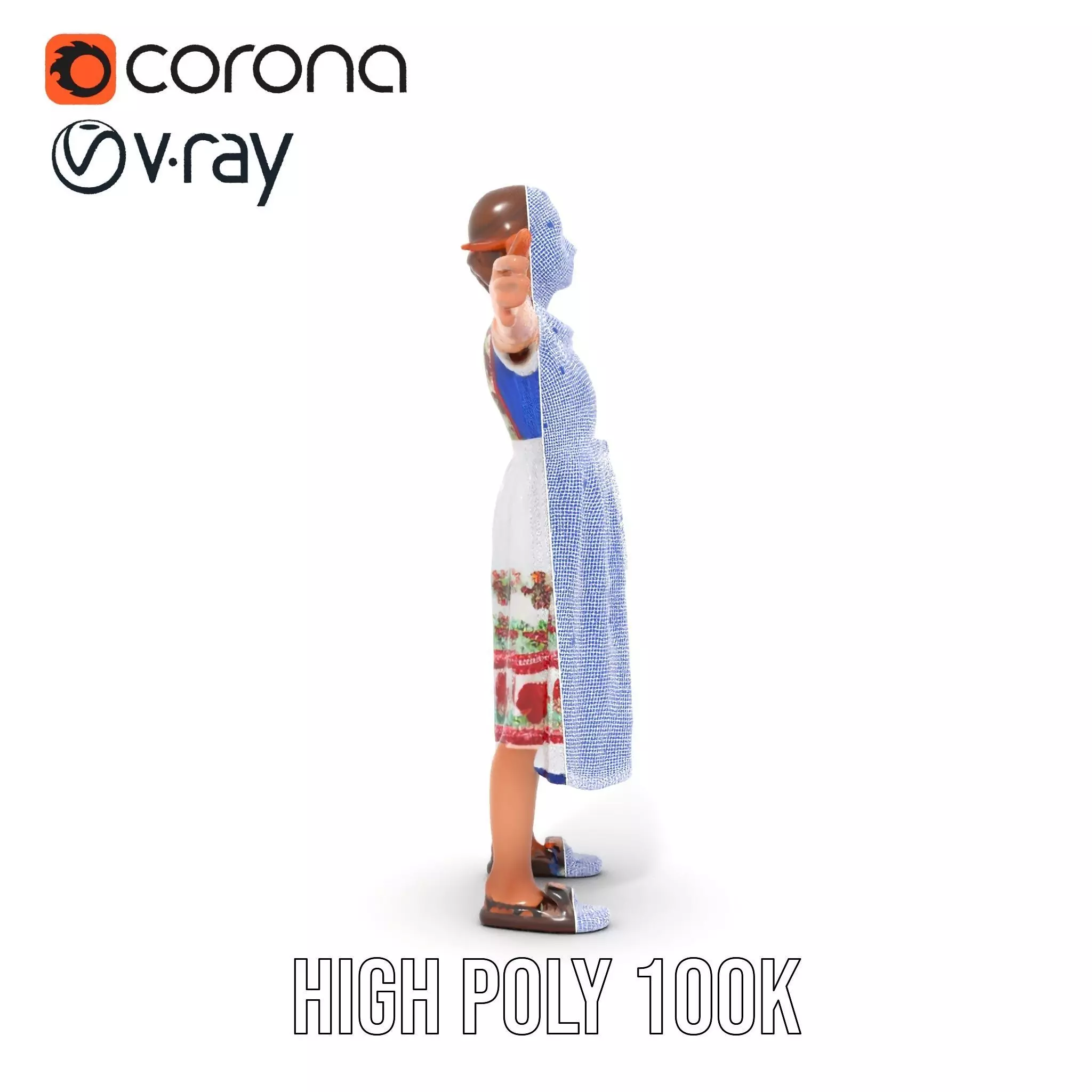 Traditional Folklore Dress model pack Low-poly 3D model_34