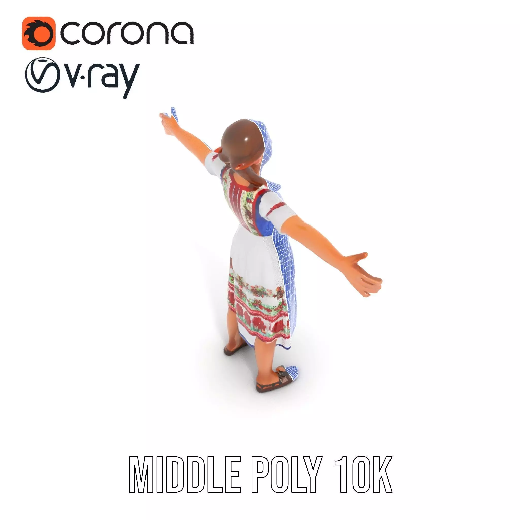 Traditional Folklore Dress model pack Low-poly 3D model_27