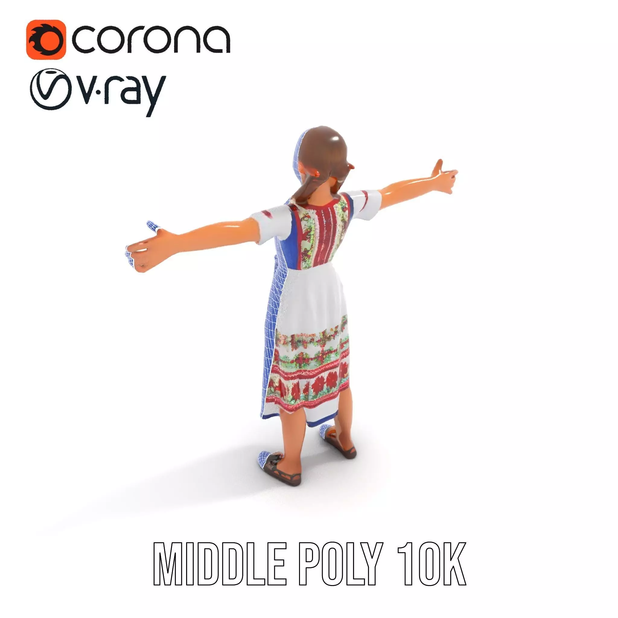 Traditional Folklore Dress model pack Low-poly 3D model_16
